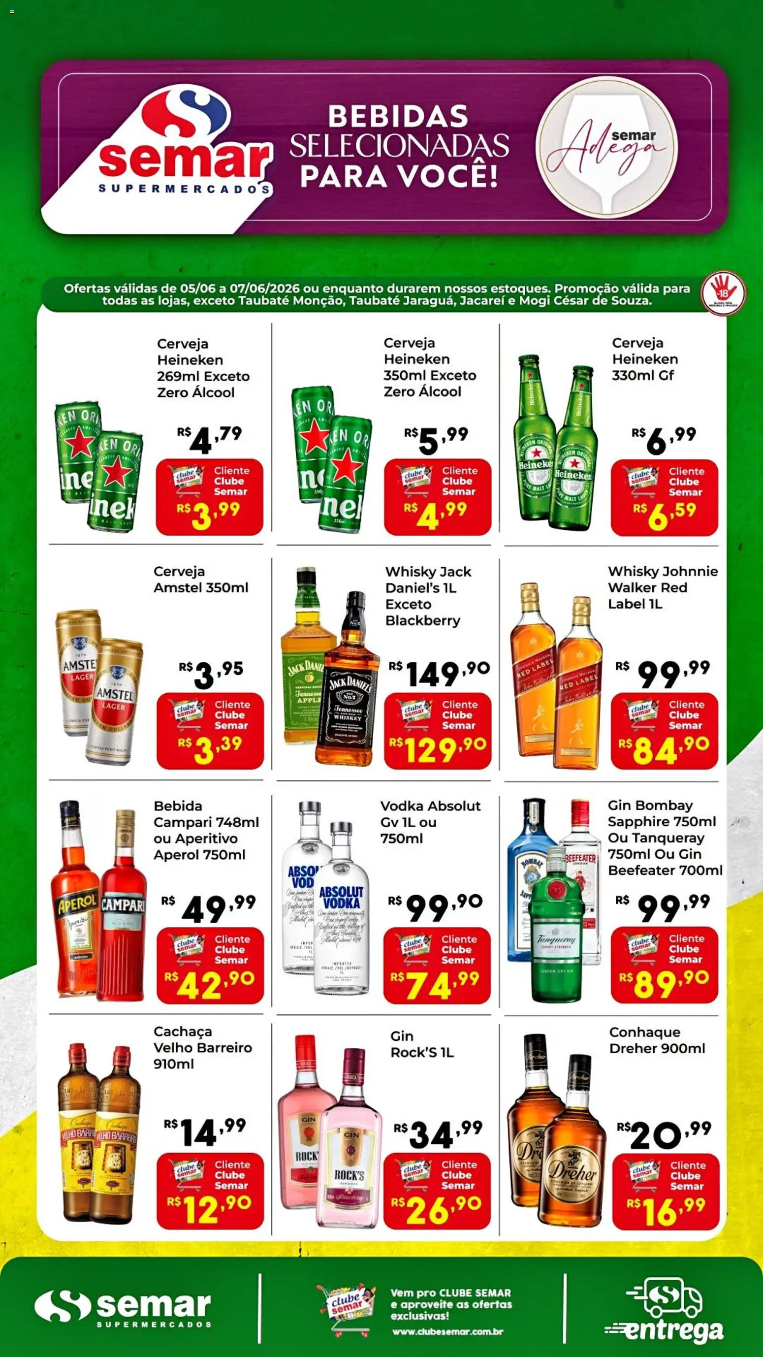 Semar Supermercado Folheto - válido de 05.06.2026 | Página: 2 | Produtos: Whisky, Conhaque, Gin, Bebida