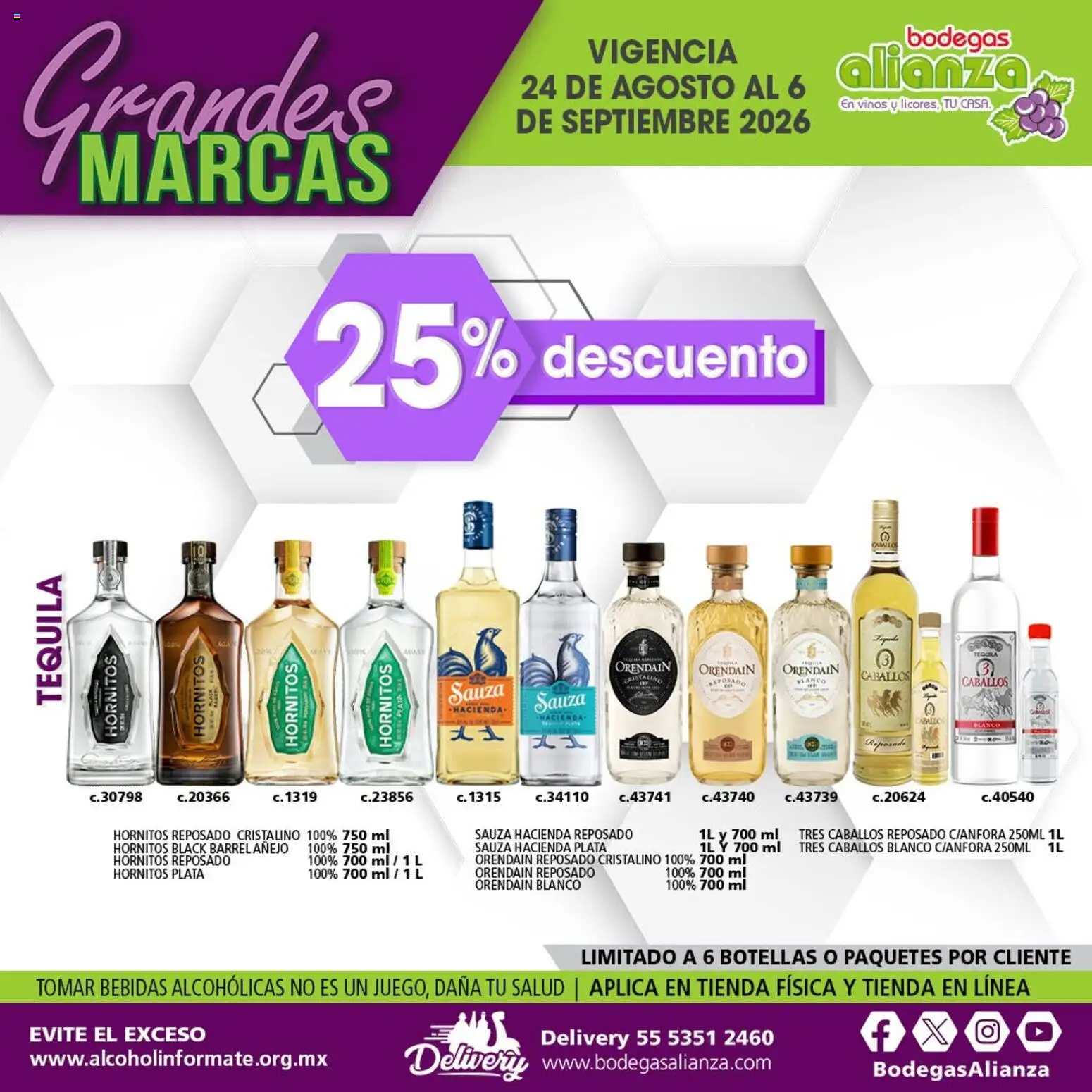 Nuevas ofertas de Bodegas Alianza válidas en toda la República Mexicana desde el 24/08/2026. ¡Encuentra las mejores ofertas en Bodegas Alianza catálogo Grandes Marcas! | Página: 6 | Productos: Tequila, Bebidas