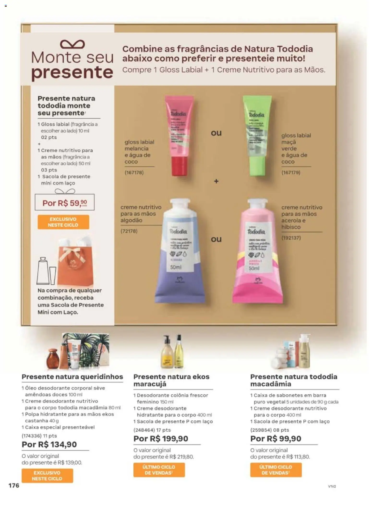Natura Folheto - válido de 22/06/2026 | Página: 176 | Produtos: Desodorante, Caixa, Creme, Acerola