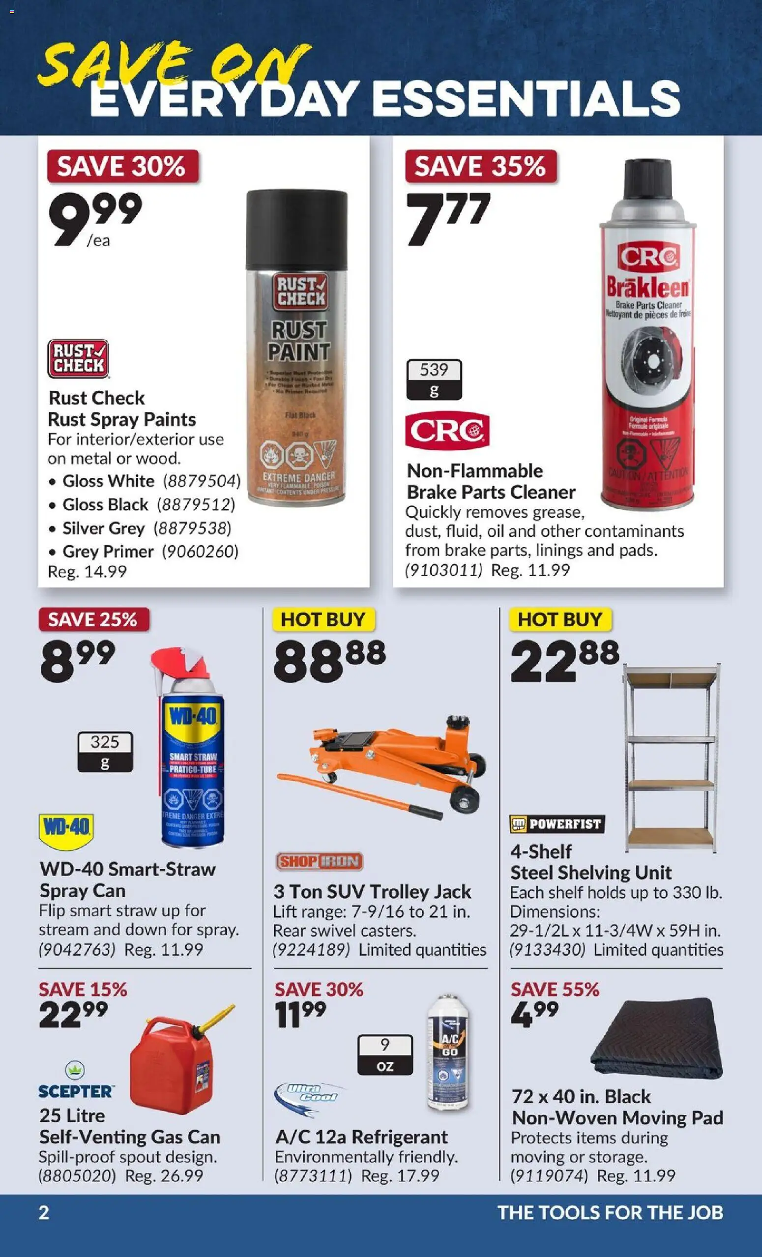 Princess Auto flyer valid from Aug 11, 2026 | Page: 9 | Products: Iron, Shelf, Oil