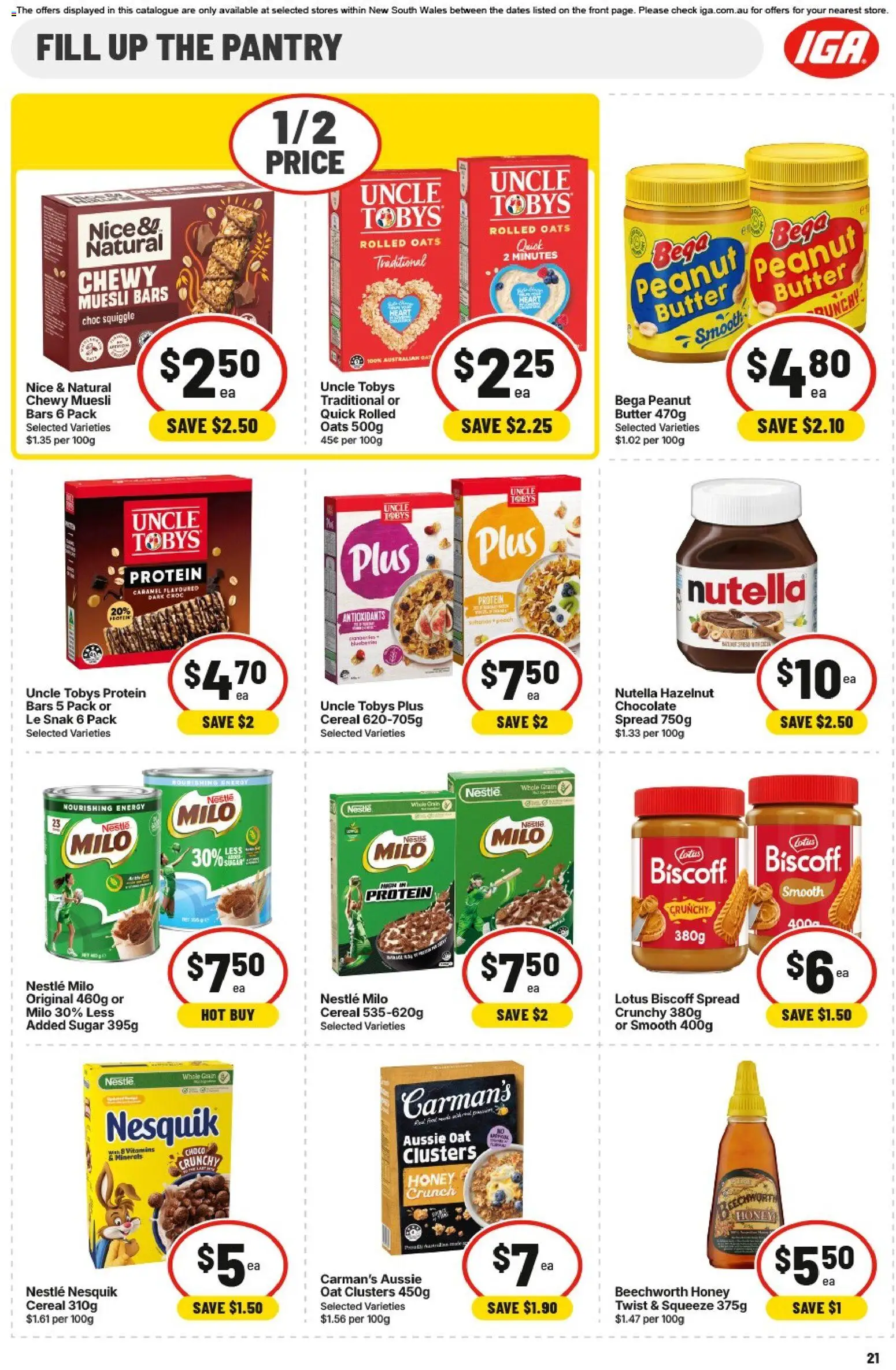IGA catalogue - valid from 20.05.2026 | Page: 23 | Products: Butter, Nutella, Oats, Cereal