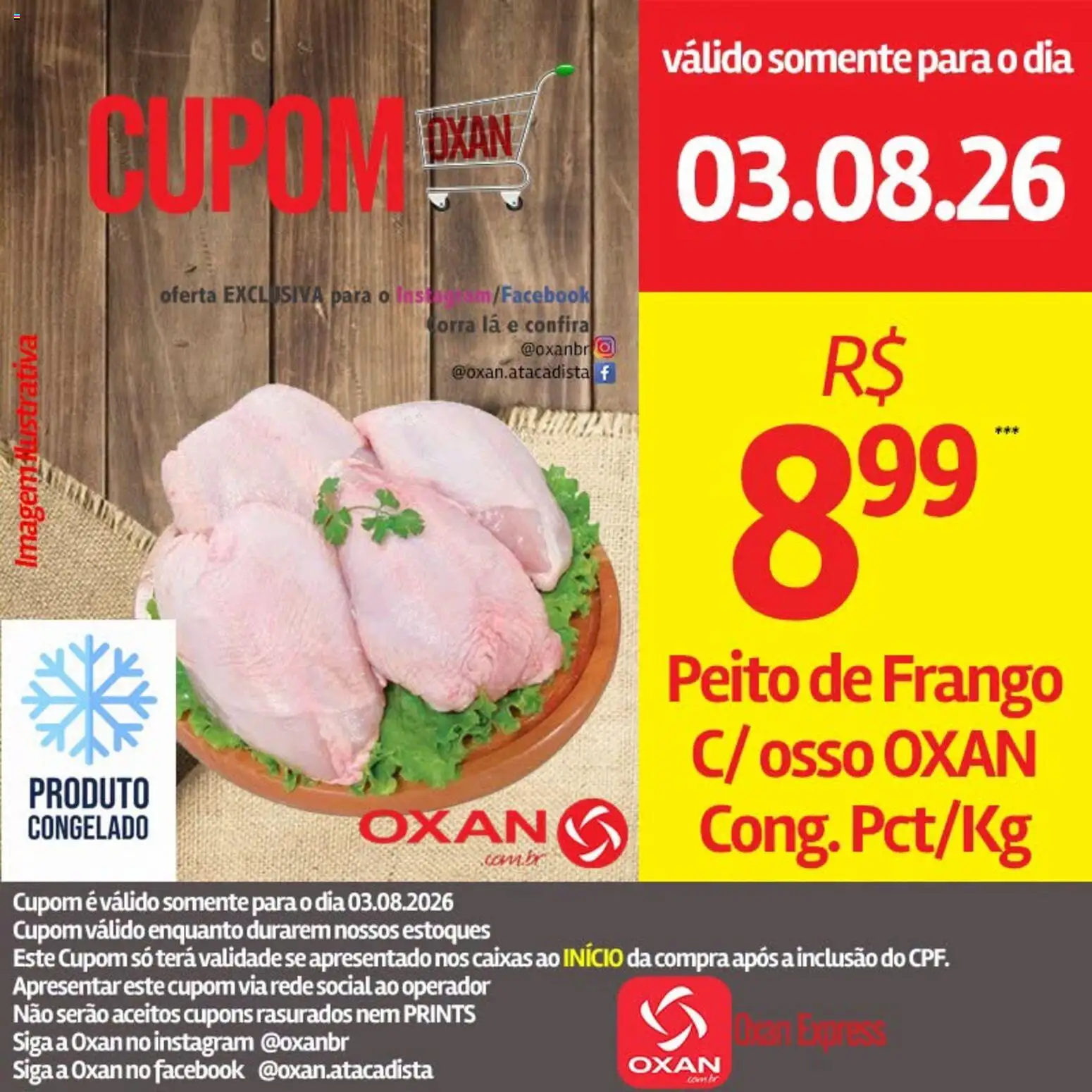 Oxan Atacadista Folheto - válido de 03/08/2026 | Página: 3 | Produtos: Frango, Peito de frango