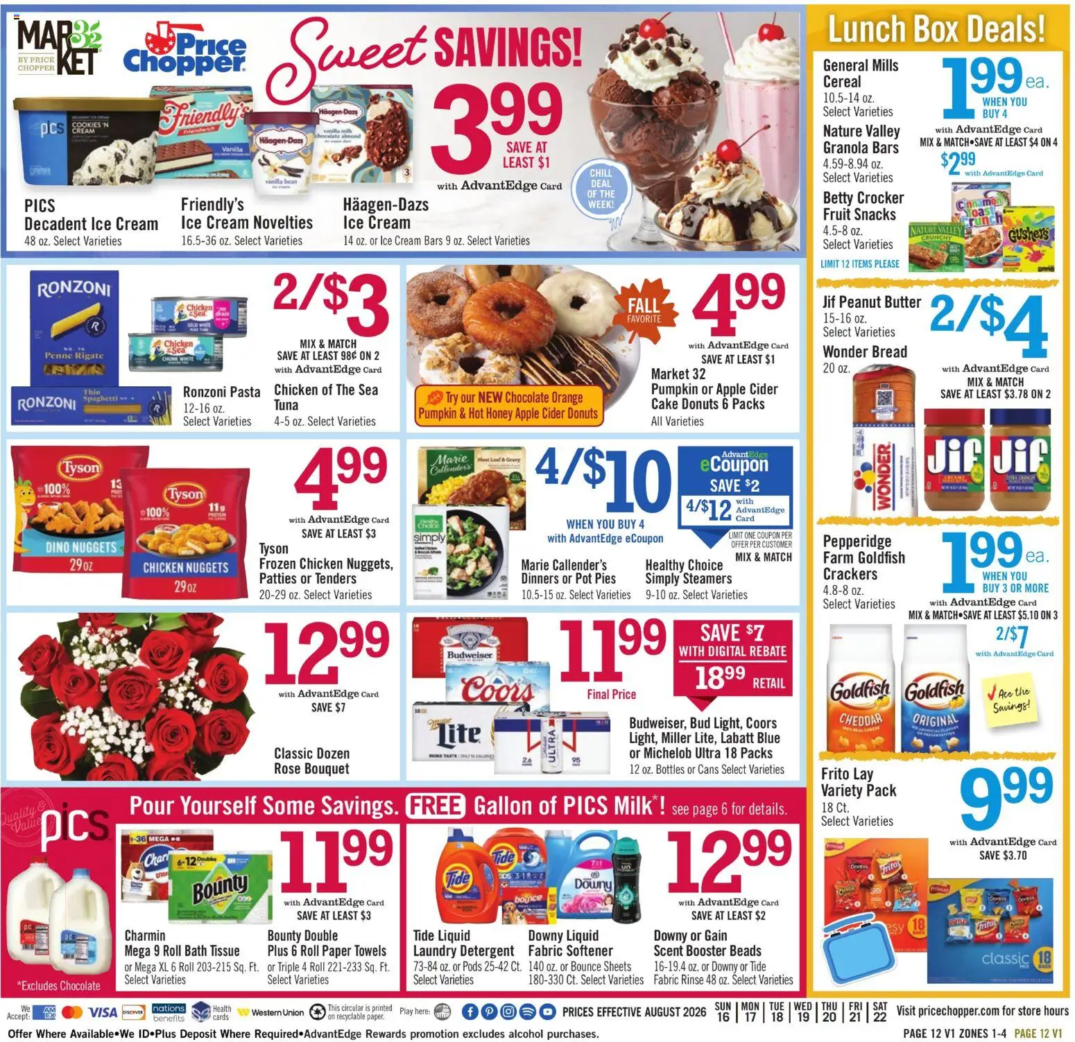 Price Chopper Weekly Ad - valid from 08/16/2026 | Page: 12 | Products: Meat, Chocolate, Detergent, Peanut butter