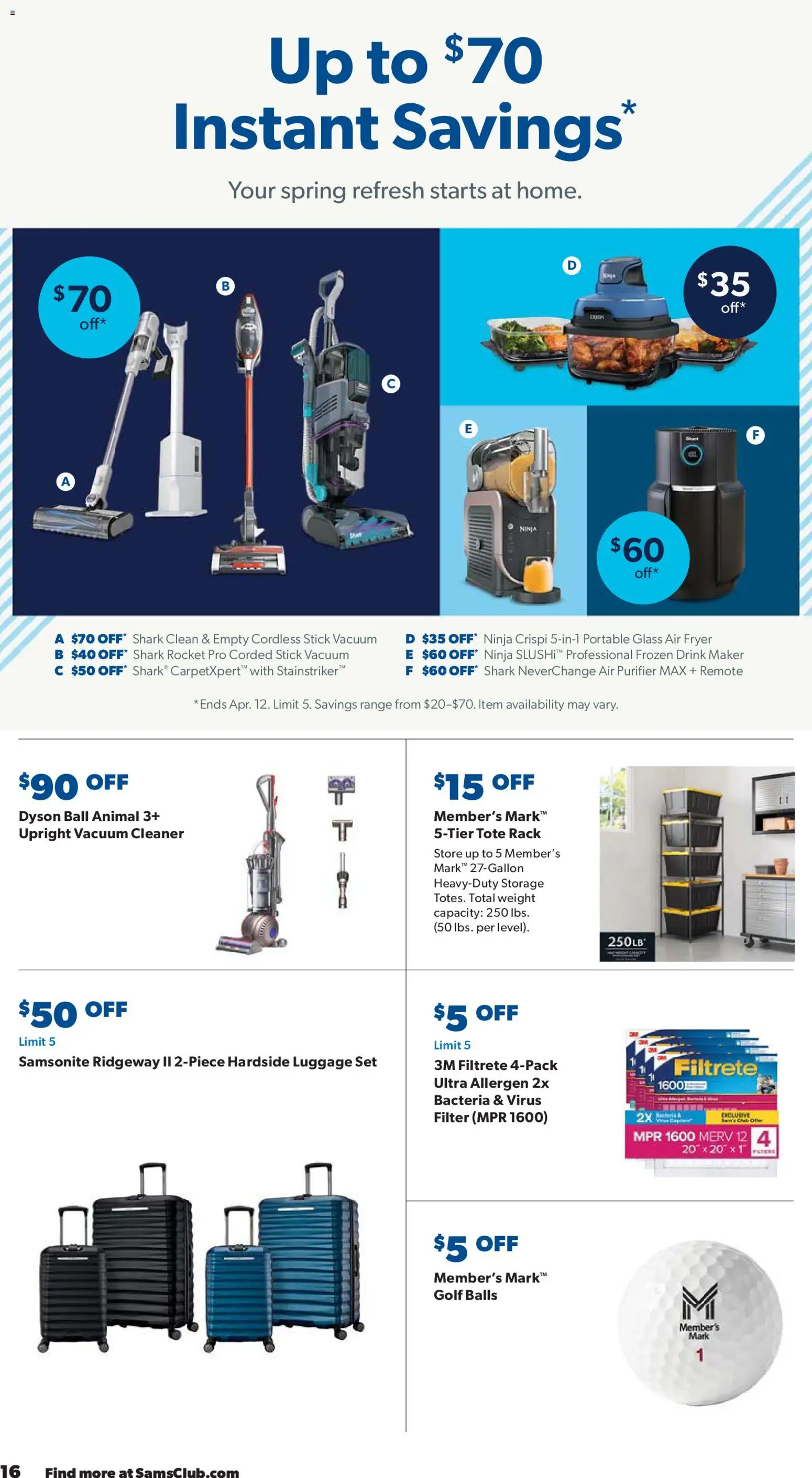 Sam's Club Instant Savings Book March - valid from 18.03.2026 | Page: 16 | Products: Vacuum, Cap, Weight, Vacuum cleaner