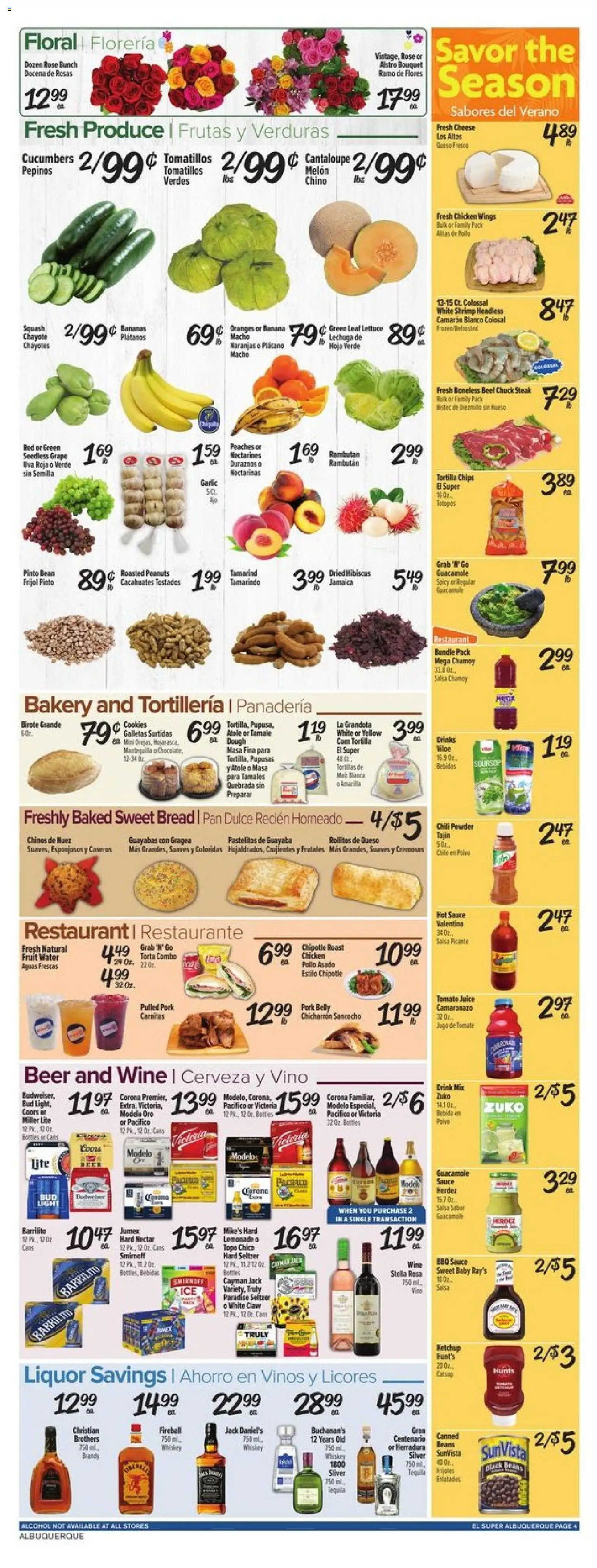 El Super Weekly Ad - NM - valid from 08/12/2026 | Page: 4 | Products: Guacamole, Pork, Water, Sauce