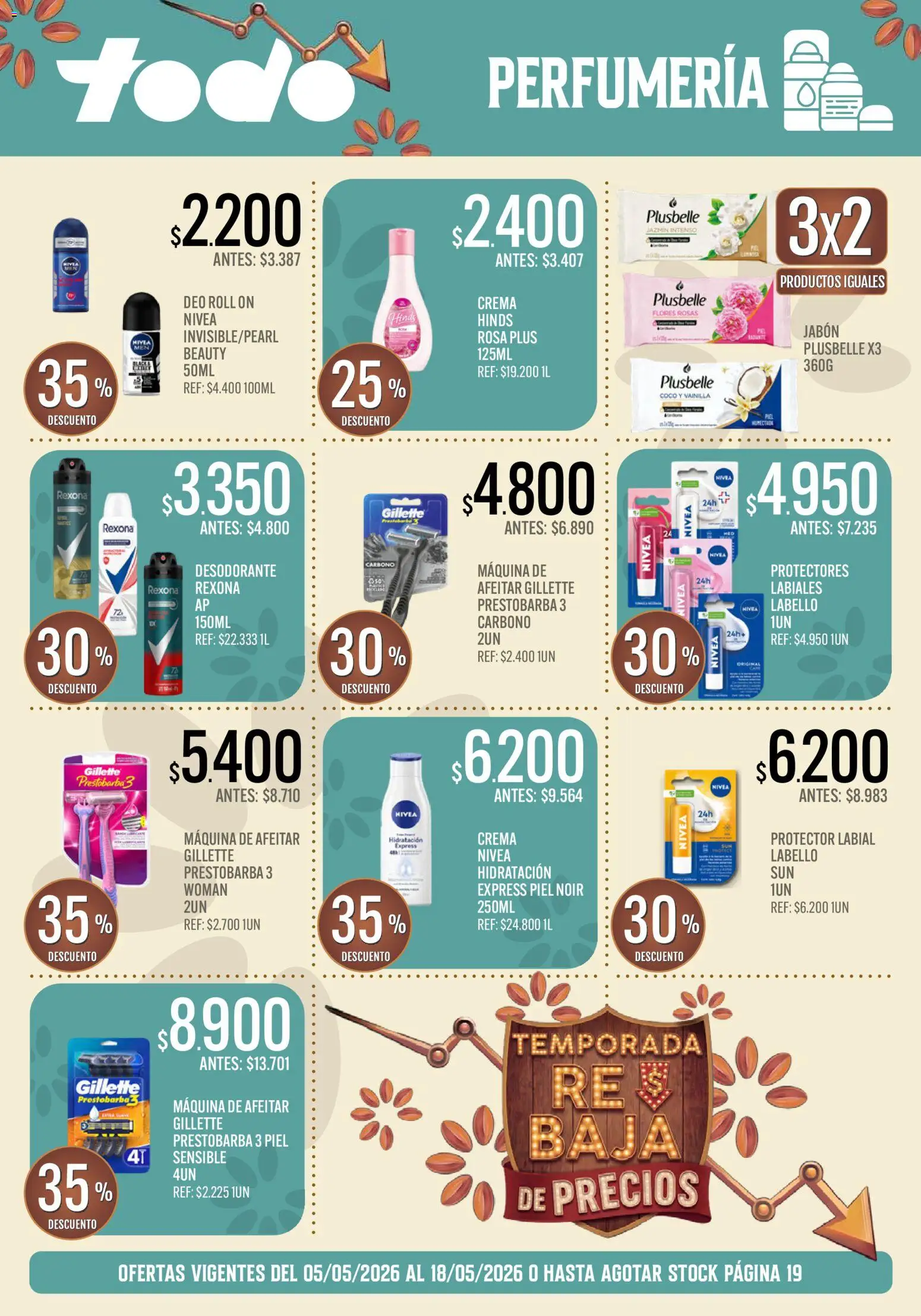 Supermercados TODO - Ofertas │ válido desde el 05.05.2026 | Página: 20 | Productos: Maquina de afeitar, Jabón, Desodorante, Crema
