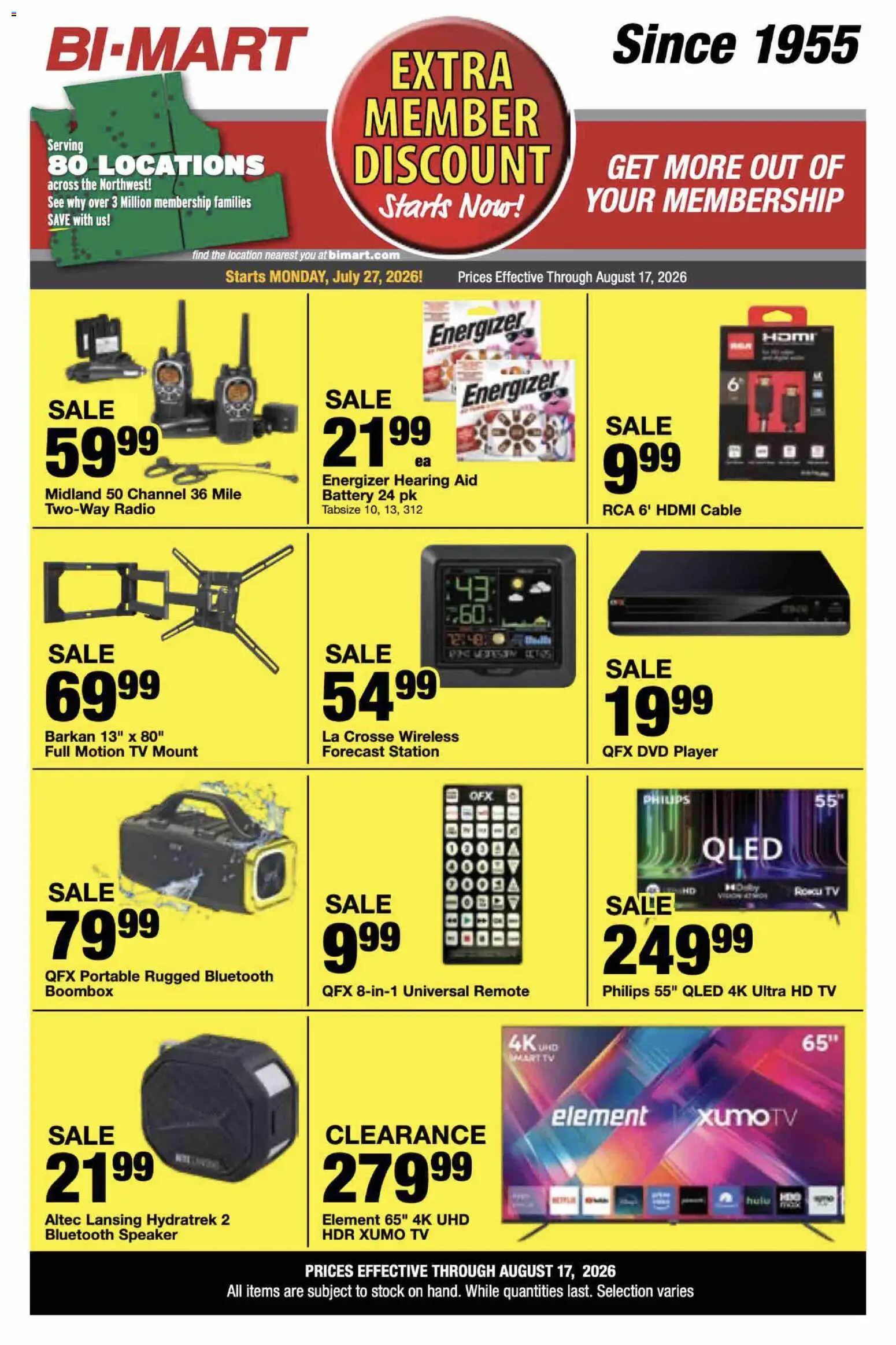 Bi-Mart Extra Member Discount - valid from 07/27/2026 | Page: 7 | Products: Radio, Player, Cable, Speaker