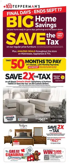 Preview of Tepperman's weekly flyer / circulaire from shop Tepperman's valid from Sep 11, 2026
