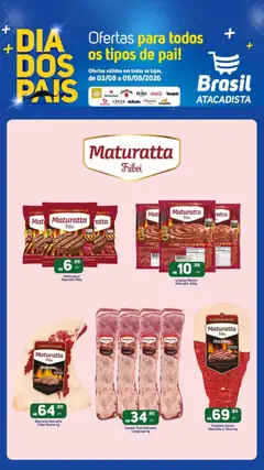 Brasil Atacadista ofertas Dia dos Pais - Pré-Visualização do folheto da loja Brasil Atacadista, válido de 03/08/2026 | Página: 1 | Produtos: Fraldinha, Maminha, Heineken, Hambúrguer
