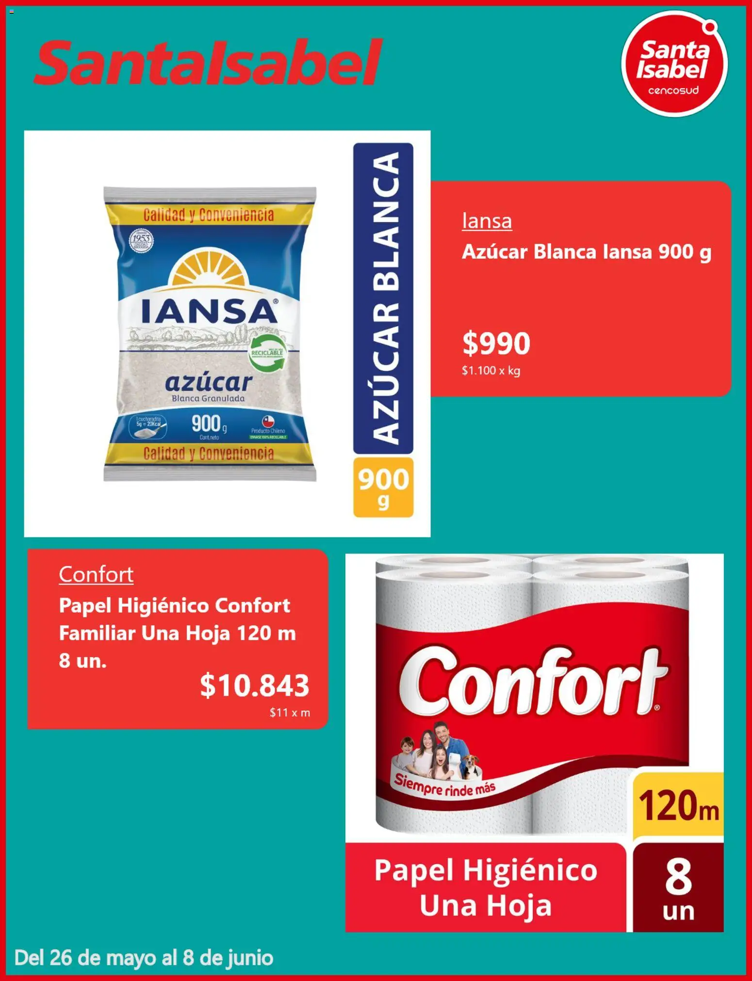 Santa Isabel Ofertas │ válido desde el 26.05.2026 | Página: 3 | Productos: Papel higiénico, Azucar