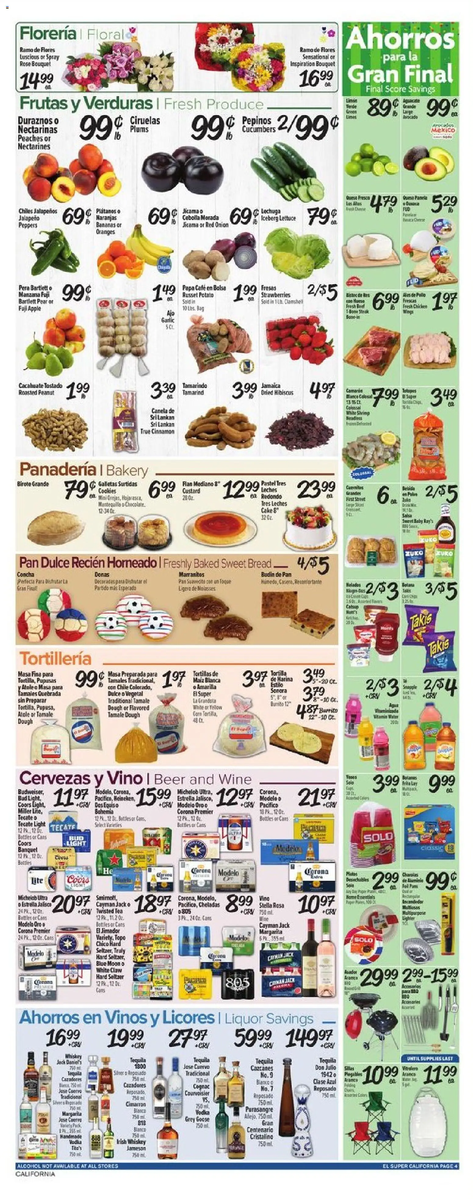 El Super Weekly Ad - CA - valid from 07/15/2026 | Page: 4 | Products: Pan, Strawberries, Pear, Bag
