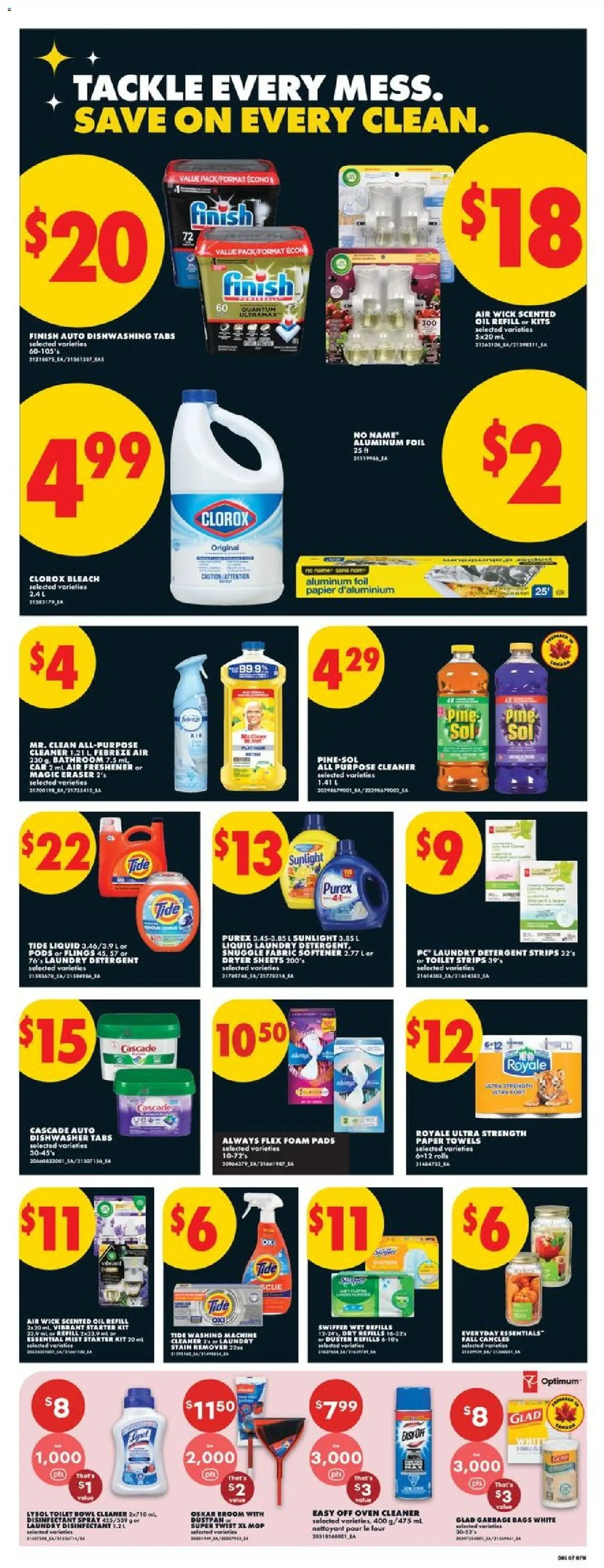 No Frills flyer valid from Oct 1, 2026 | Page: 14 | Products: Mop, Dryer, Aluminum foil, Air freshener
