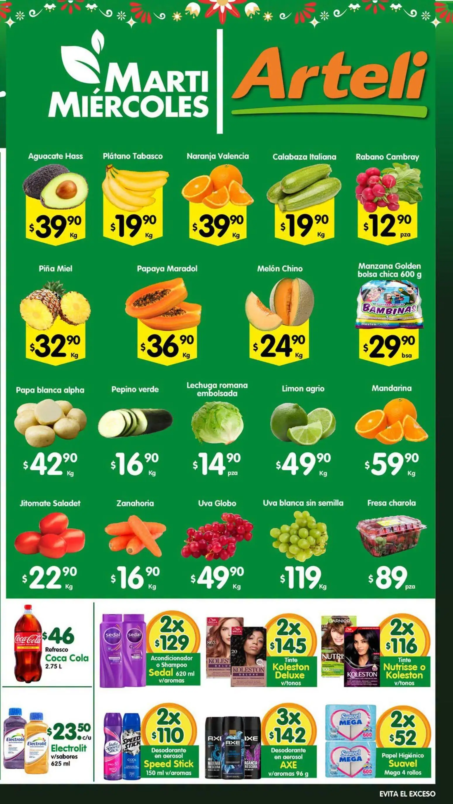 Nuevas ofertas de Arteli válidas en toda la República Mexicana desde el 15/09/2026. ¡Encuentra las mejores ofertas en Arteli folleto! | Página: 2 | Productos: Plátano, Melón, Lechuga, Pepino