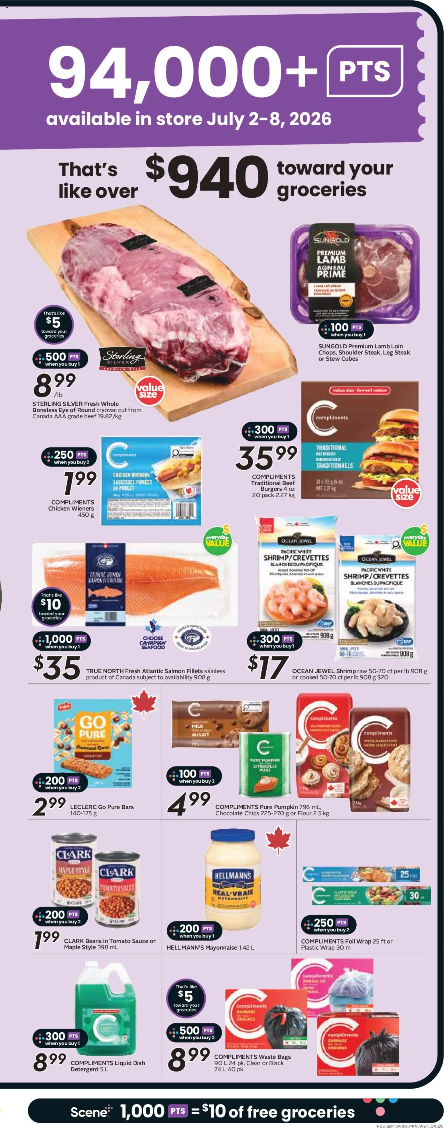 Safeway flyer valid from Jul 2, 2026 | Page: 6 | Products: Beef, Chocolate, Pumpkin, Chicken
