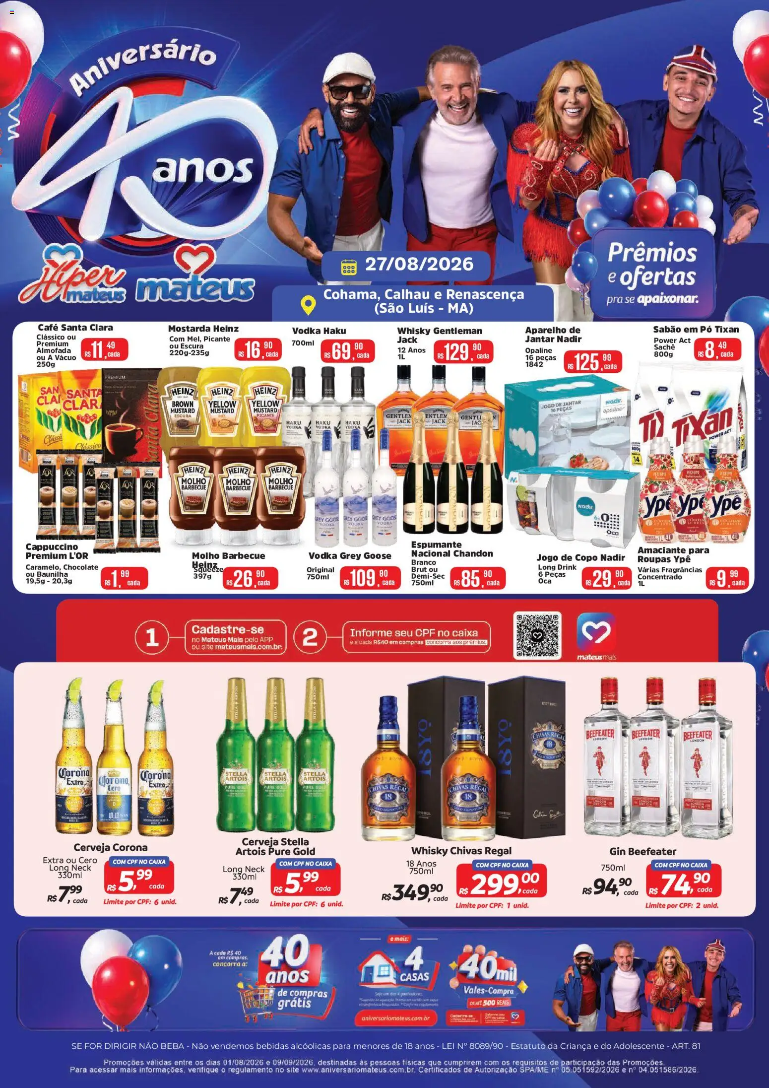 Mateus Folheto - válido de 27/08/2026 | Página: 1 | Produtos: Espumante, Caixa, Vodka, Vodka Grey Goose
