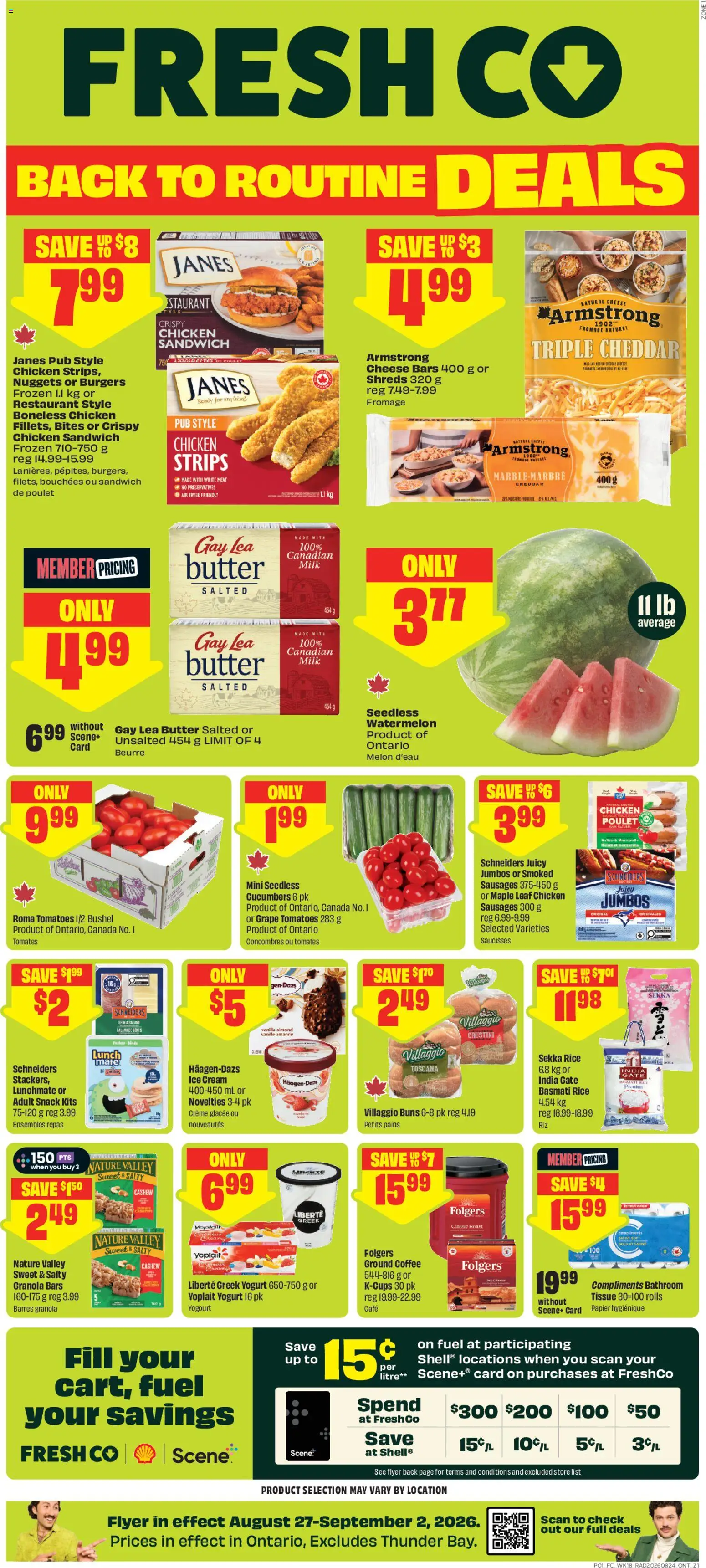 FreshCo flyer valid from Aug 27, 2026 | Page: 1