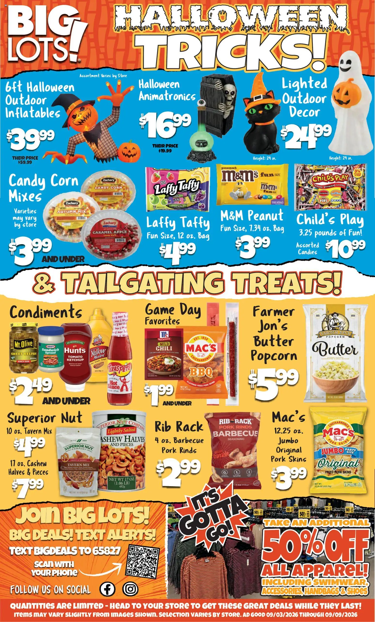 Big Lots Ad - valid from 09/03/2026 | Page: 2 | Products: Spread, Game, Chili, Bag