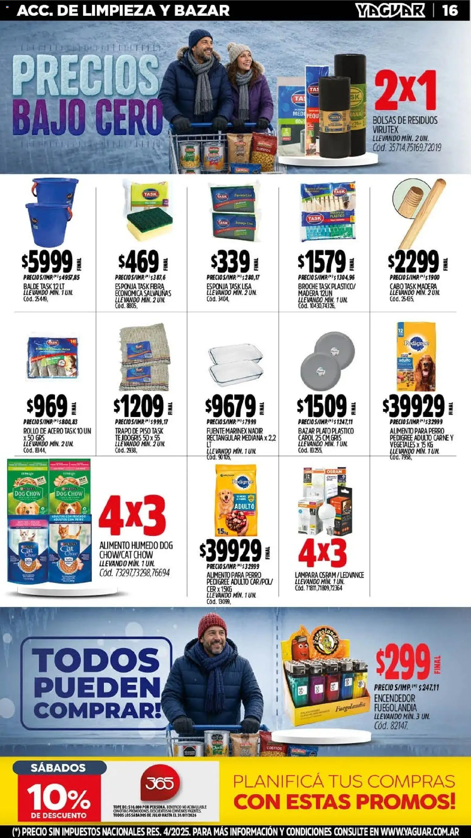 Yaguar - Oferta Semanal Neuquen │ válido desde el 20/07/2026 | Página: 16 | Productos: Encendedor, Lámpara, Esponja, Té