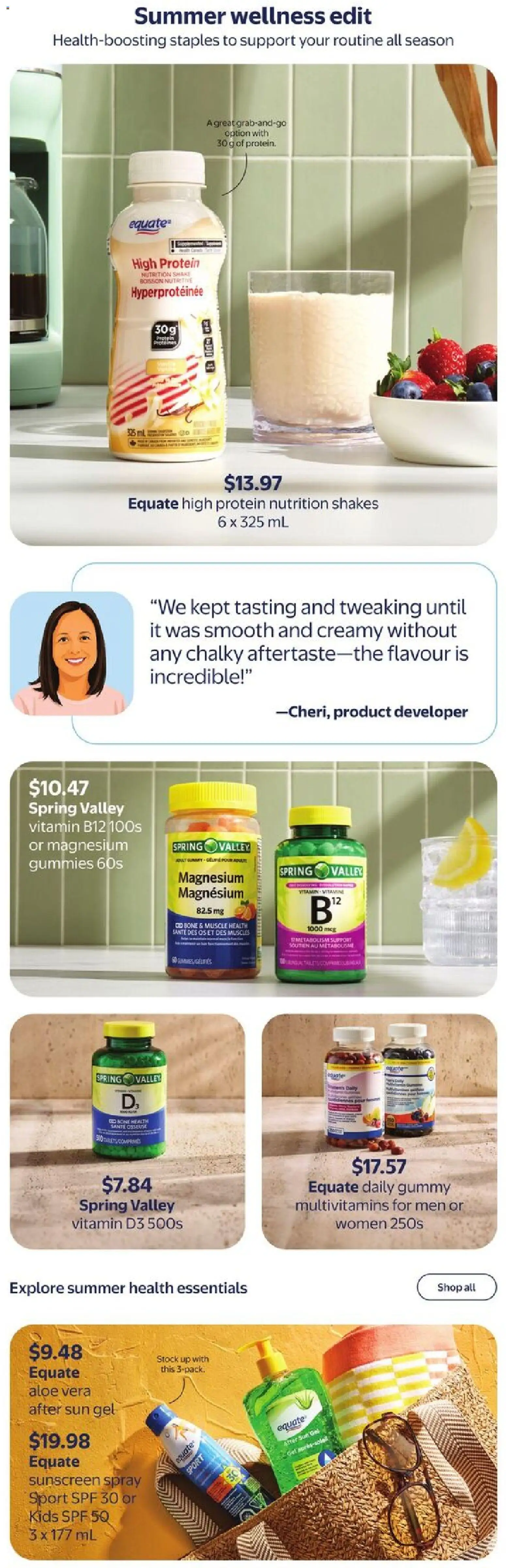 Walmart flyer valid from Jul 2, 2026 | Page: 8 | Products: Sunscreen