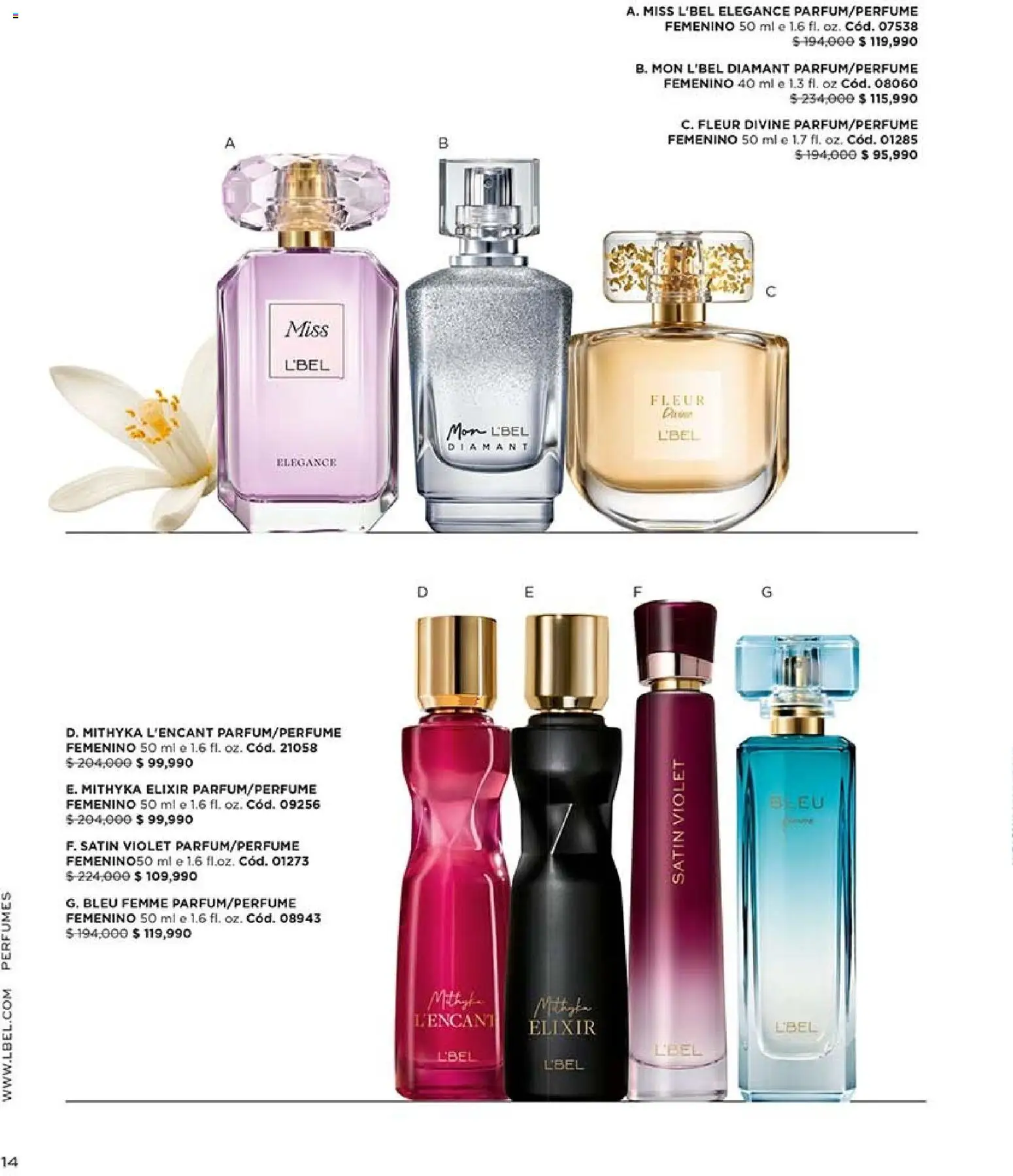 L'Bel revista - valida desde el 30/10/2026 | Página: 14 | Productos: Perfumes