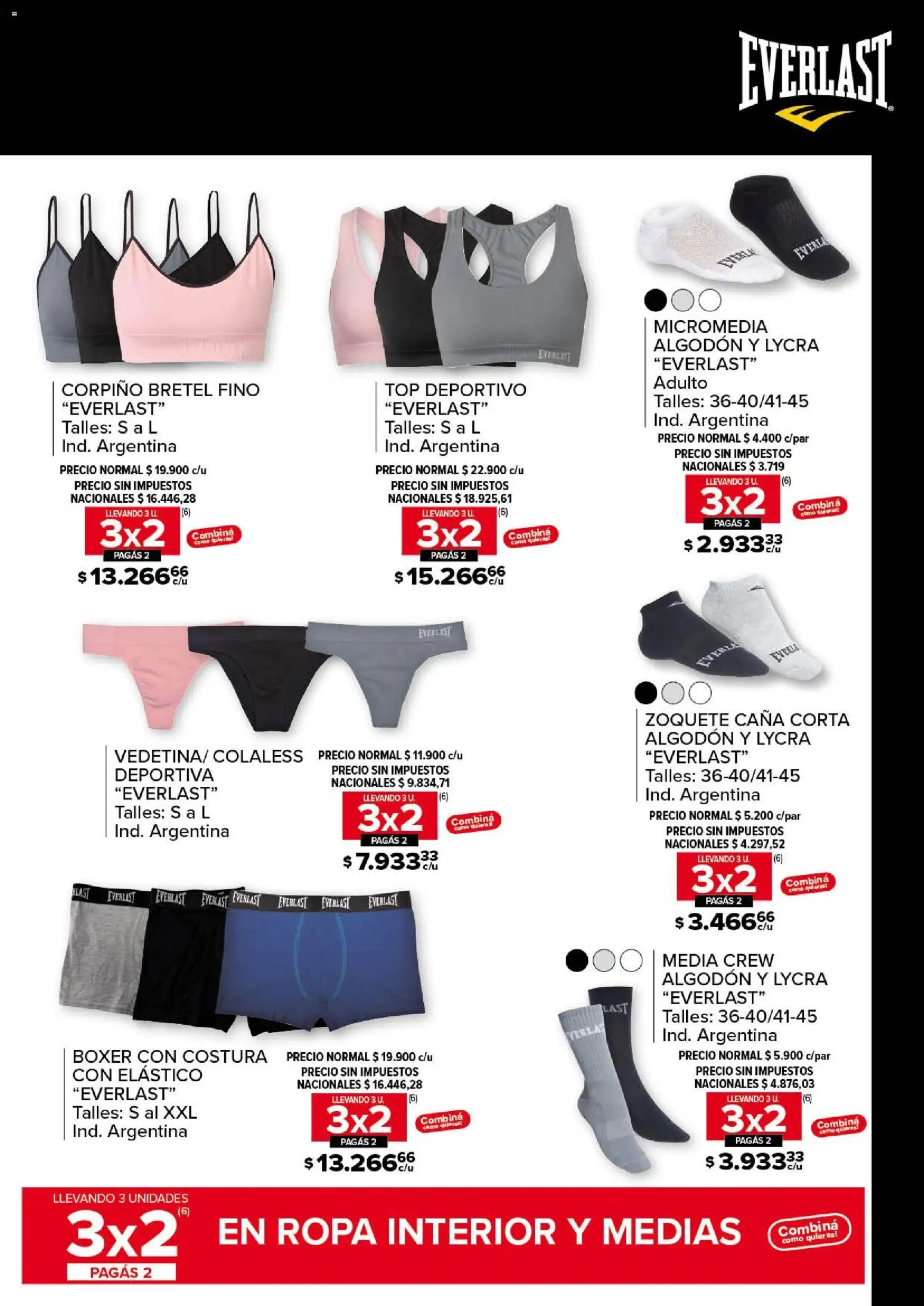Carrefour - Tiempo Libre │ válido desde el 18/09/2026 | Página: 9 | Productos: Corpiño, Algodón, Ropa interior, Medias
