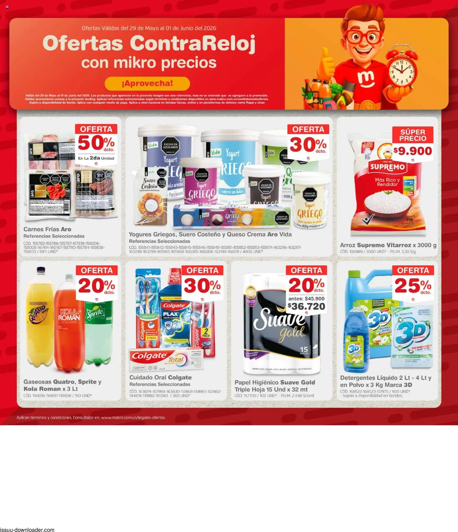 Makro revista - valida desde el 29.05.2026 | Página: 1 | Productos: Arroz, Suero costeño, Horno de pan, Detergente