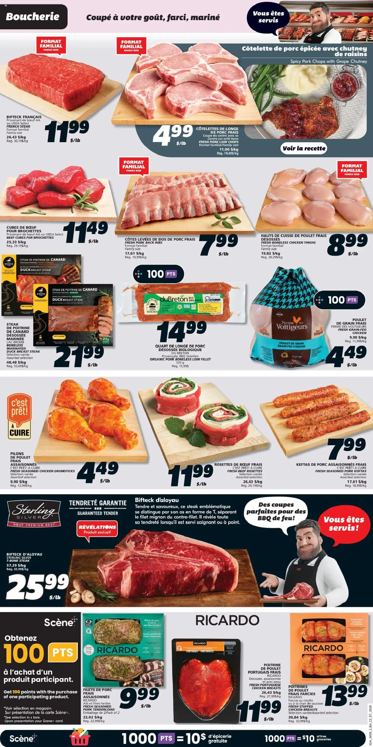 IGA flyer valid from Jul 23, 2026 | Page: 5 | Products: Chicken breasts, Drumsticks, Chicken thighs, Chicken