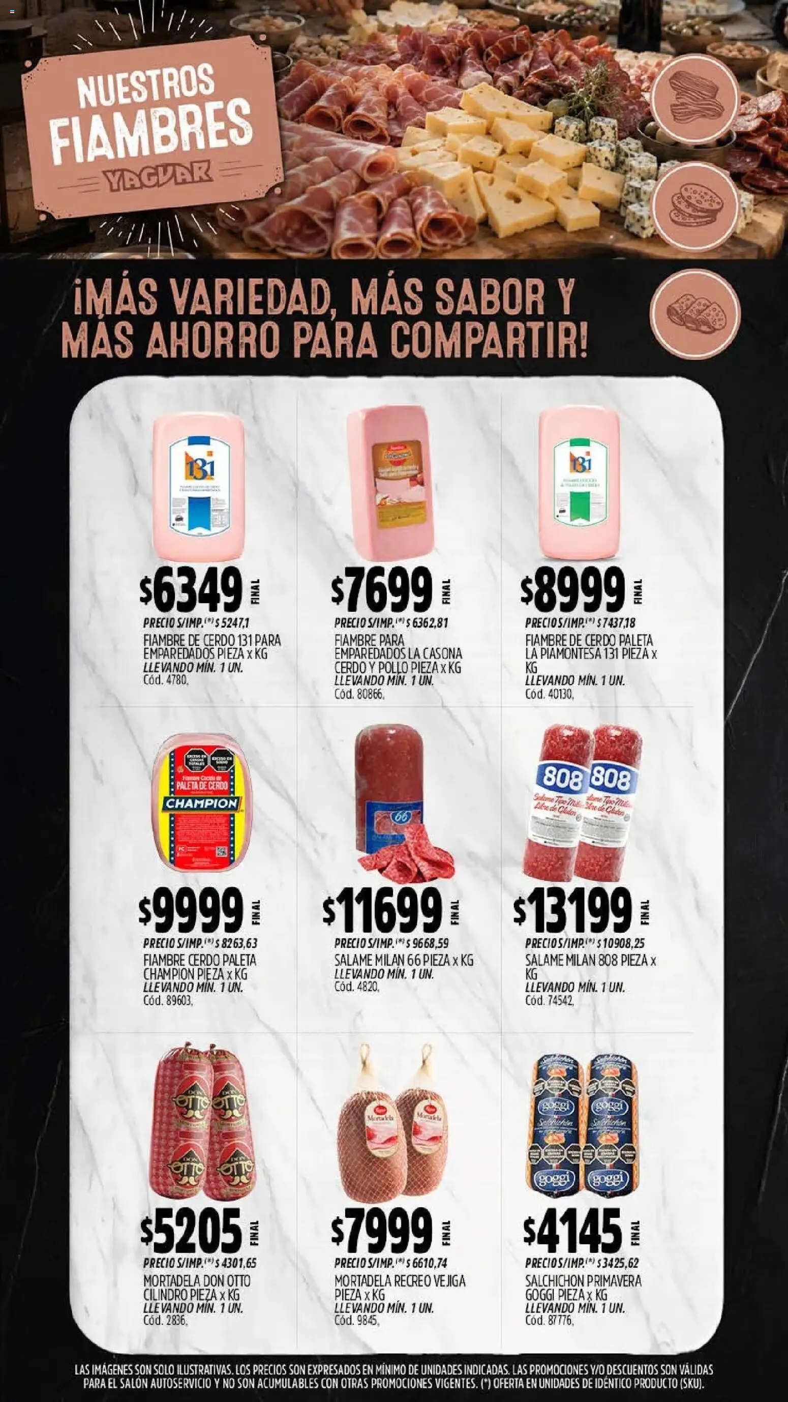 Yaguar - Oferta Semanal Trelew │ válido desde el 21/09/2026 | Página: 9 | Productos: Mortadela, Paleta, Salame, Cerdo