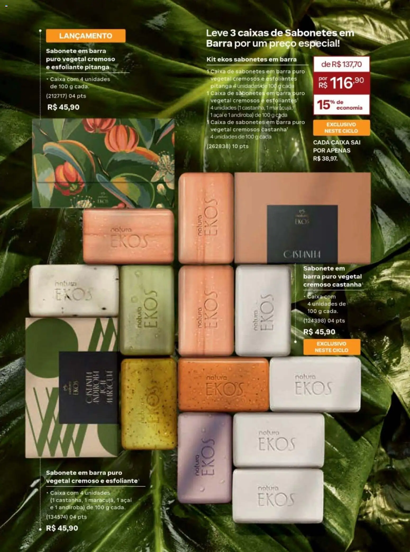 Natura Folheto - válido de 19/07/2026 | Página: 121 | Produtos: Caixa, Sabonete, Açaí
