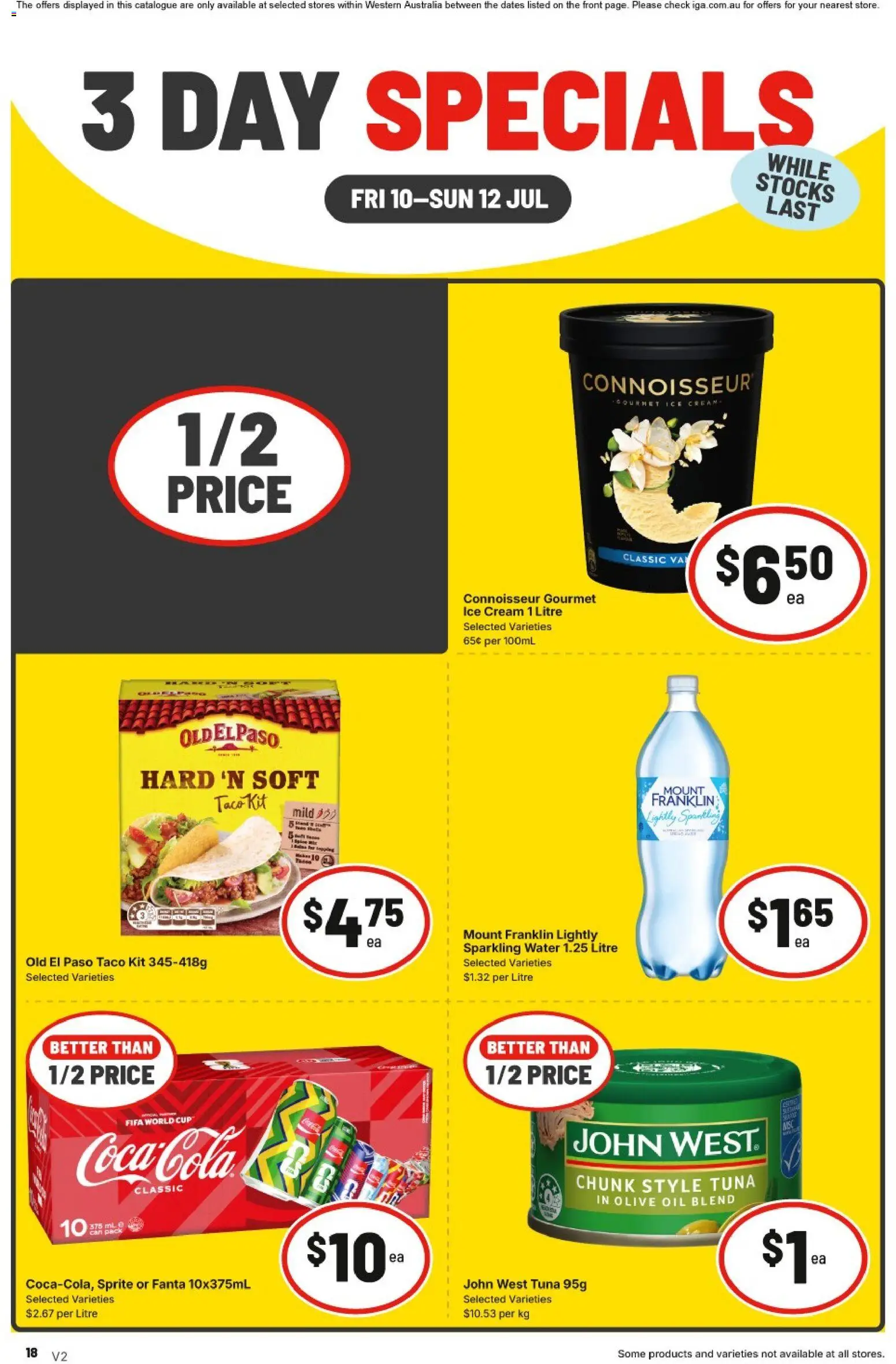 IGA catalogue - valid from 10/07/2026 | Page: 2 | Products: Oil, Ice cream, Water, Tuna