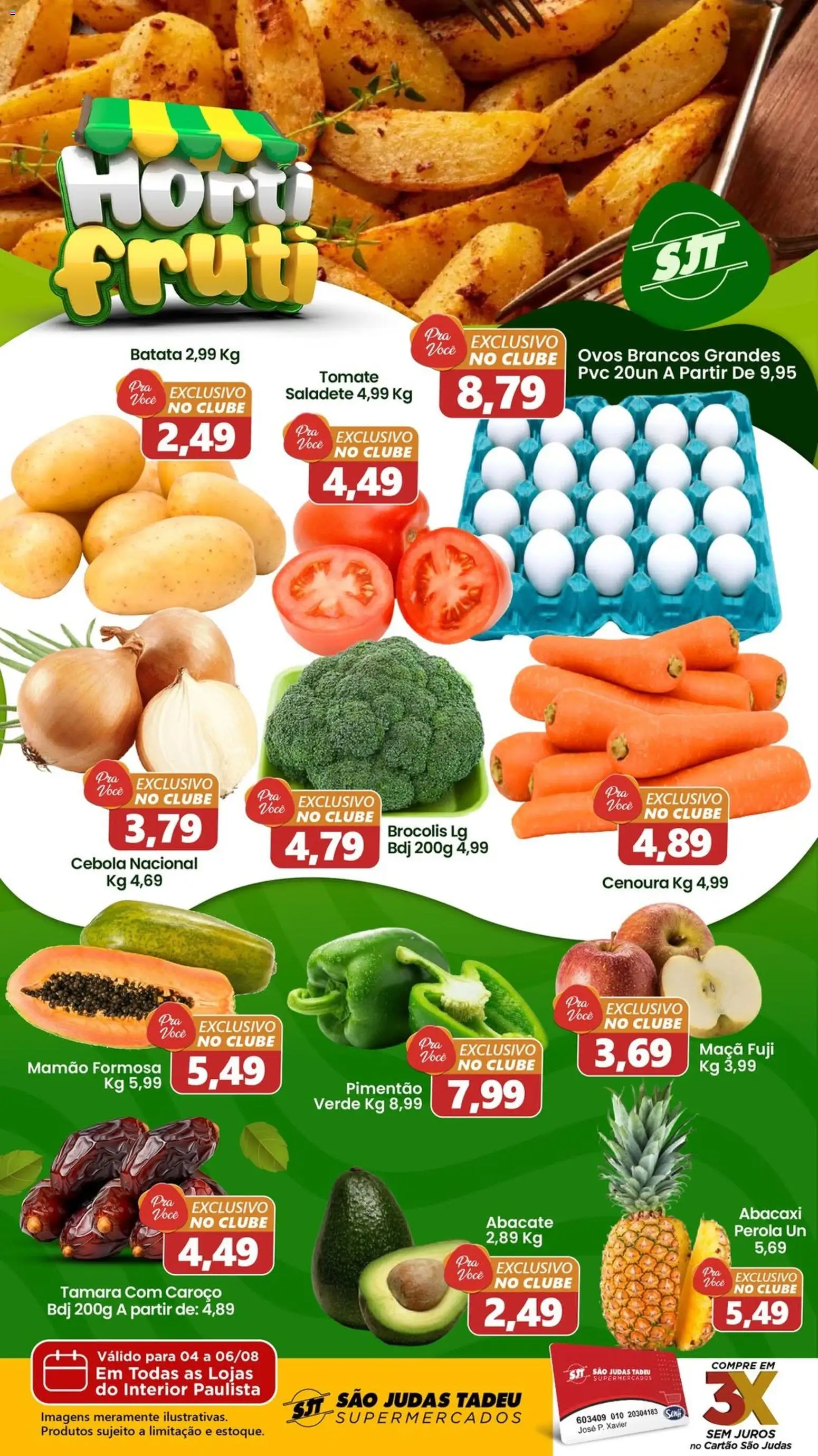 São Judas Tadeu Folheto - válido de 04/08/2026 | Página: 1 | Produtos: Pimentão, Abacaxi, Brócolis, Batata