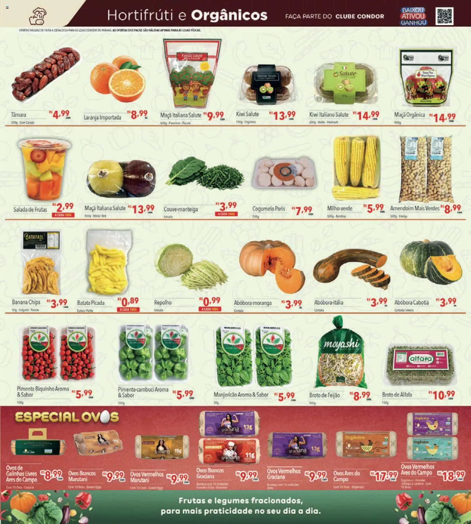 Supermercados Condor Folheto - válido de 15.06.2026 | Página: 13 | Produtos: Amendoim, Feijão, Manjericão, Ovos