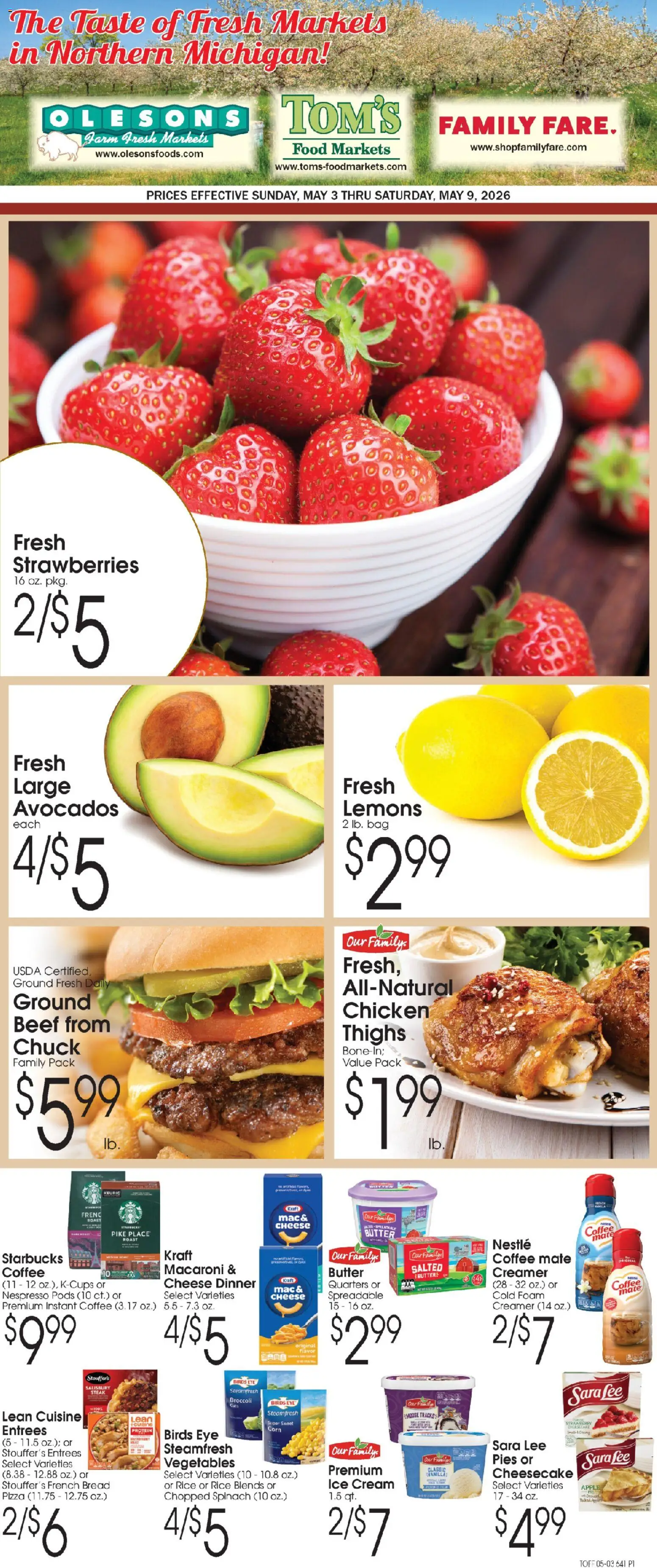 Family Fare Ad - valid from 03.05.2026 | Page: 1 | Products: Spinach, Cream, Vegetables, Cheesecake
