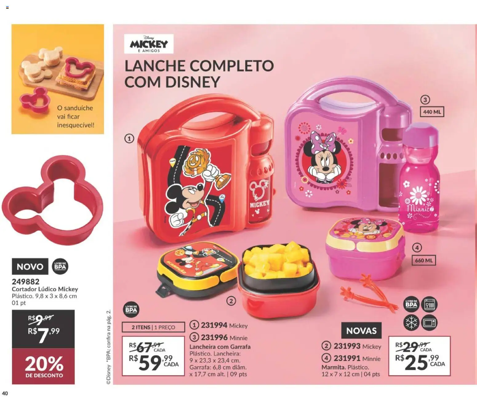 Avon Folheto - válido de 10/08/2026 | Página: 40 | Produtos: Lancheira, Sanduíche, Cortador