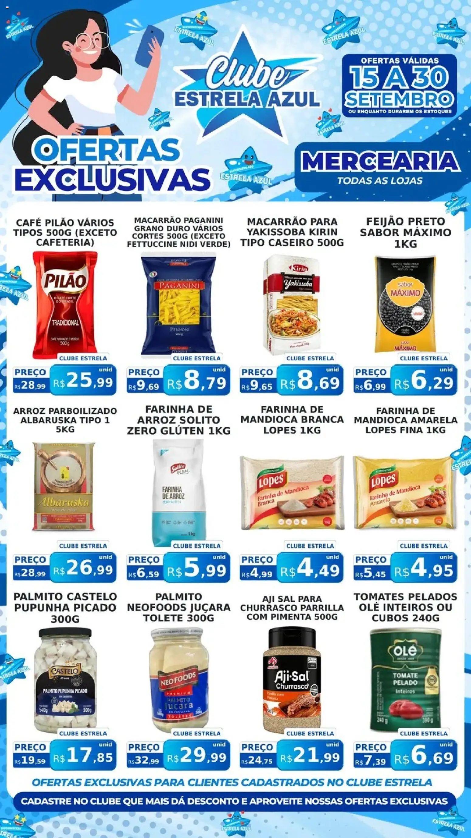 Estrela Azul Folheto - válido de 15/09/2026 | Página: 1 | Produtos: Pimenta, Farinha, Farinha de mandioca, Arroz parboilizado
