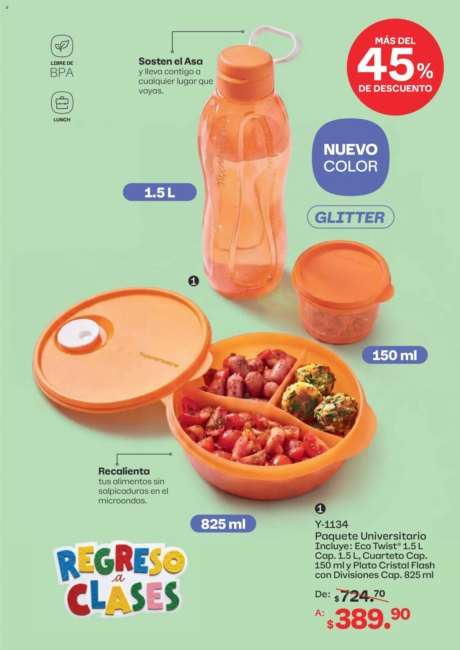 Nuevas ofertas de Tupperware válidas en toda la República Mexicana desde el 13/07/2026. ¡Encuentra las mejores ofertas en Tupperware catálogo! | Página: 5 | Productos: Glitter, Sostén