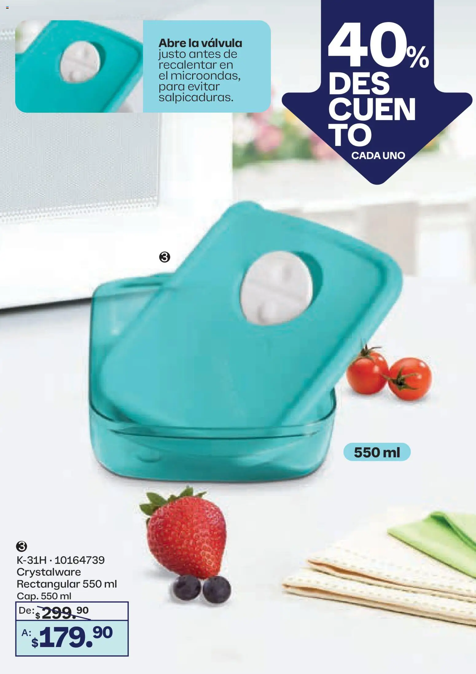Nuevas ofertas de Tupperware válidas en toda la República Mexicana desde el 23.03.2026. ¡Encuentra las mejores ofertas en Tupperware catálogo! | Página: 17 | Productos: Válvula