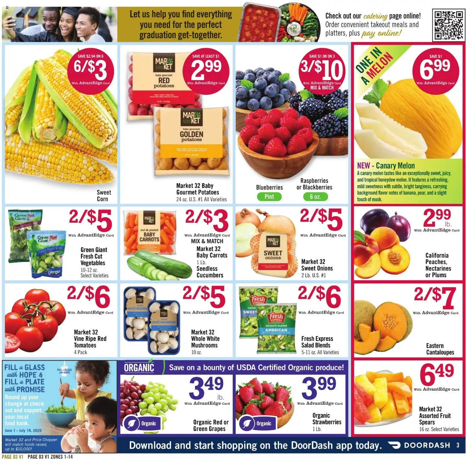 Price Chopper Weekly Ad - valid from 07/12/2026 | Page: 3 | Products: Tomatoes, Vegetables, Melon, Blueberries