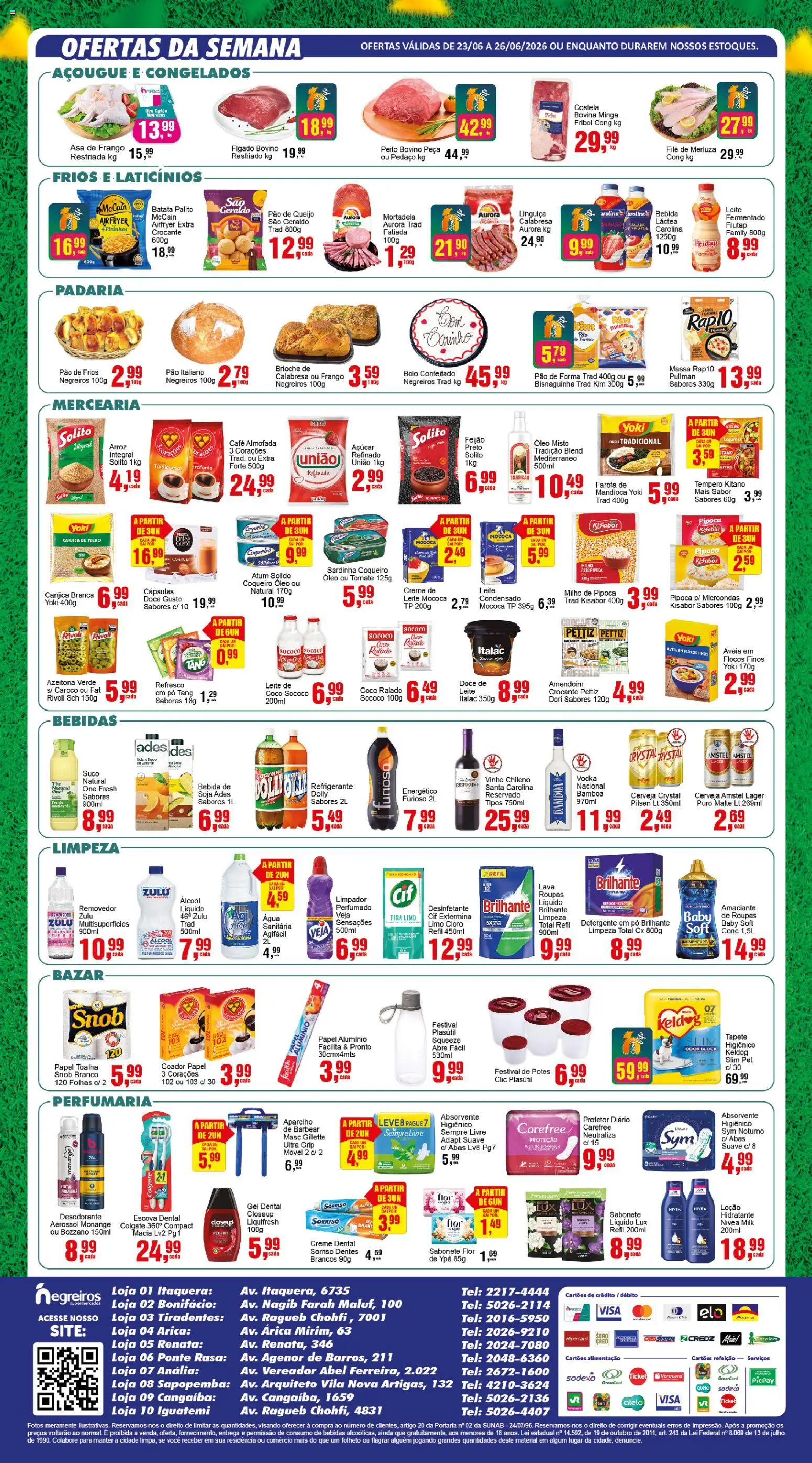 Negreiros Folheto - válido de 23/06/2026 | Página: 2 | Produtos: Amendoim, Almofada, Farofa, Atum
