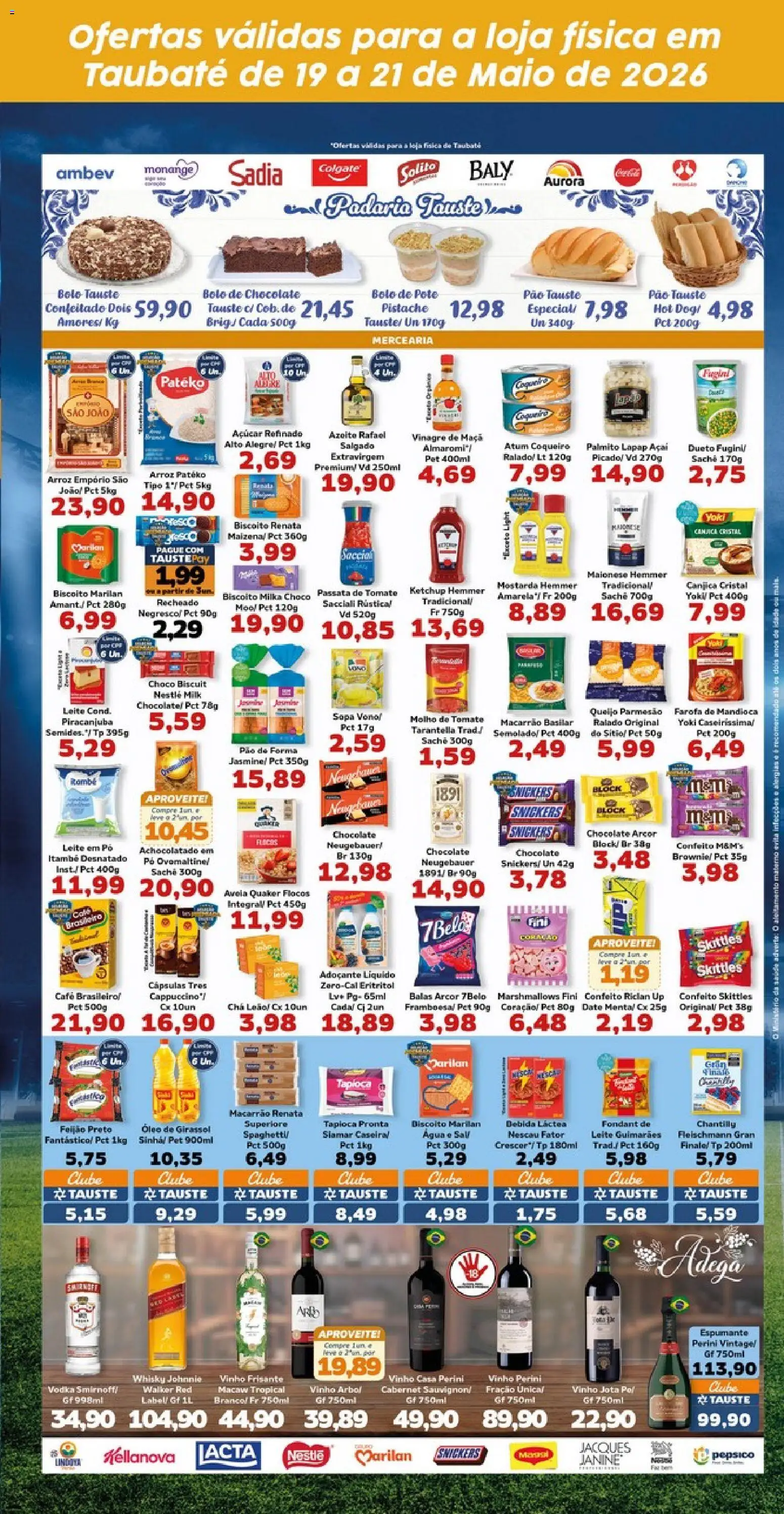 Tauste Folheto - válido de 19.05.2026 | Página: 3 | Produtos: Molho de tomate, Leite, Queijo, Pão