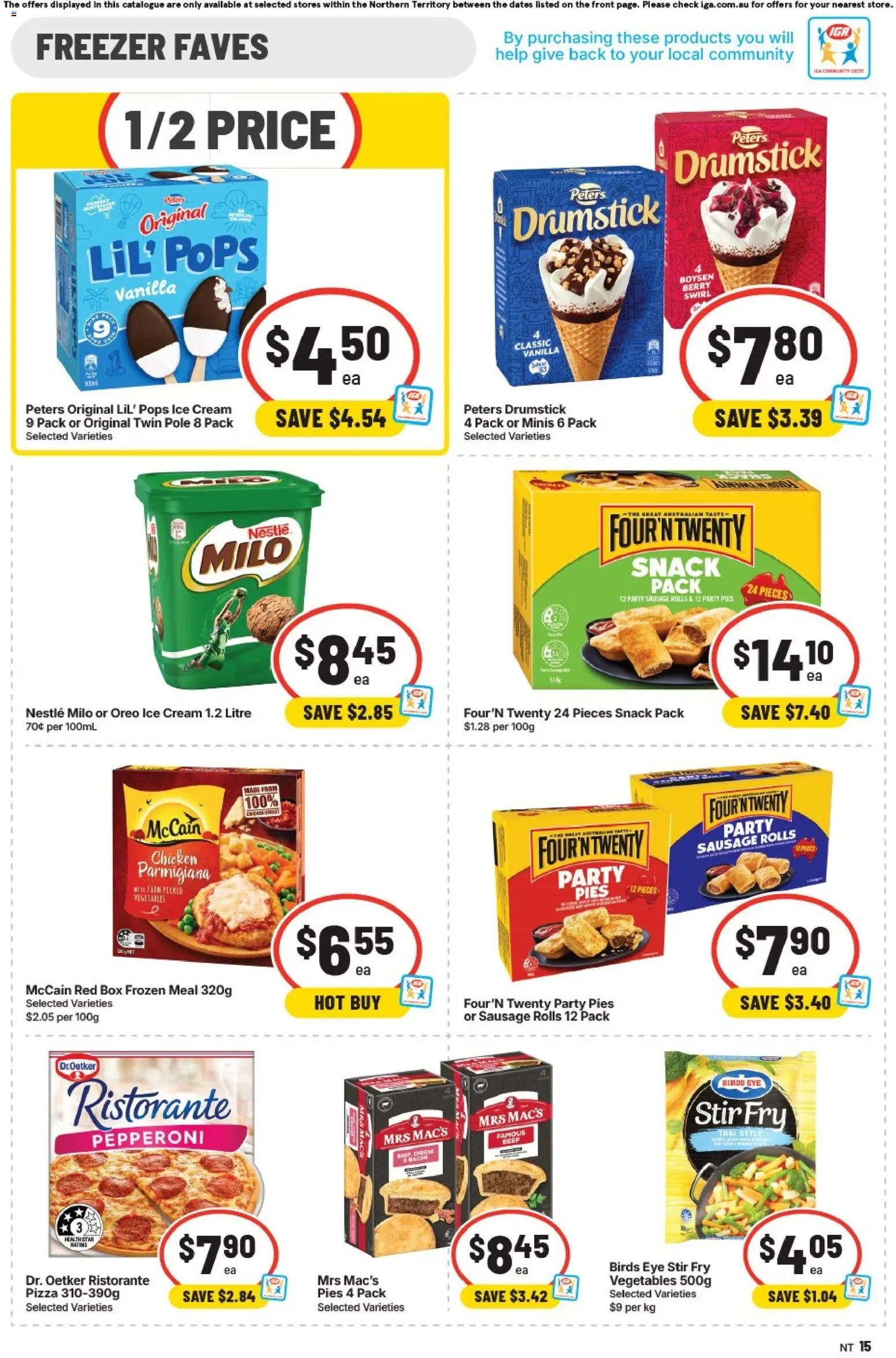 IGA catalogue - valid from 05/08/2026 | Page: 15 | Products: Box, Vegetables, Pies, Freezer