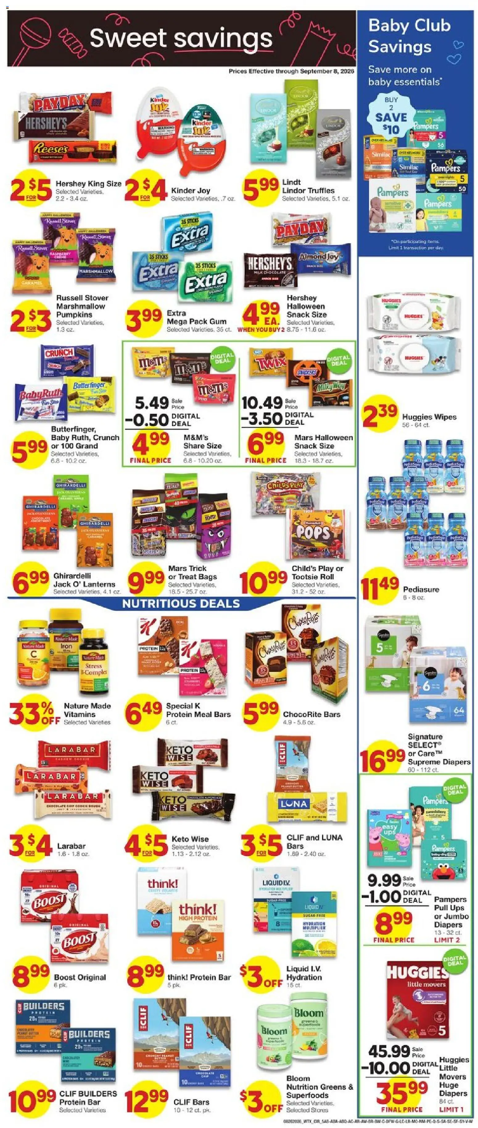 United Supermarkets Weekly Ad - valid from 08/26/2026 | Page: 5 | Products: Protein bar, Sugar, UPS, Iron