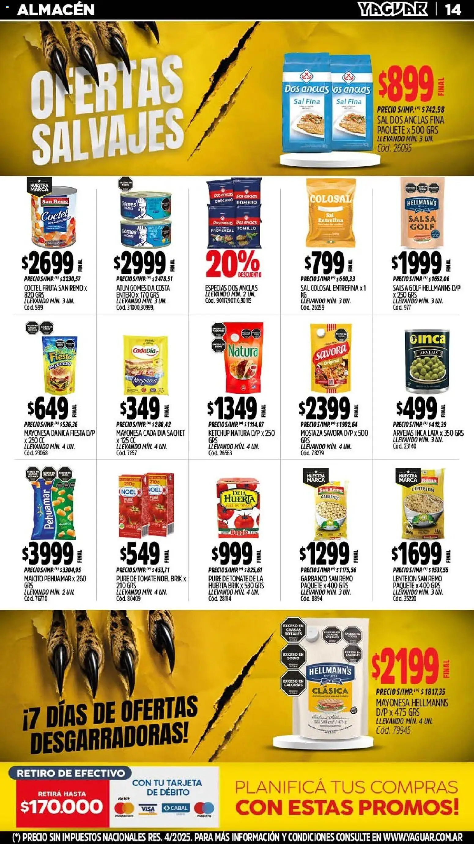 Yaguar - Oferta Semanal Trelew │ válido desde el 03/08/2026 | Página: 16 | Productos: Atún, Salsa Golf, Pure de Tomate, Orégano