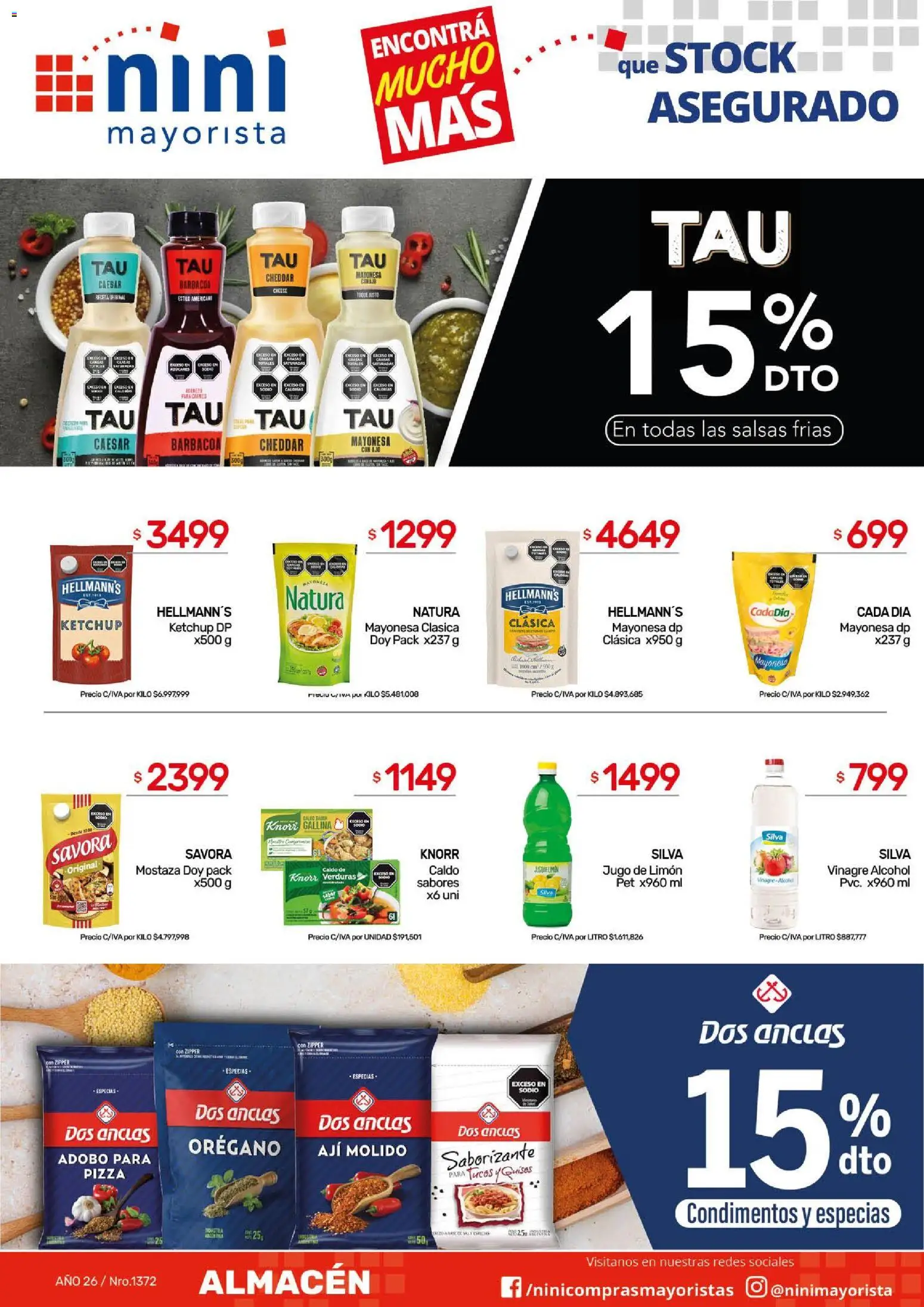 NINI Mayorista ofertas │ válido desde el 10/08/2026 | Página: 25 | Productos: Ajo, Pizza, Jugo, Orégano