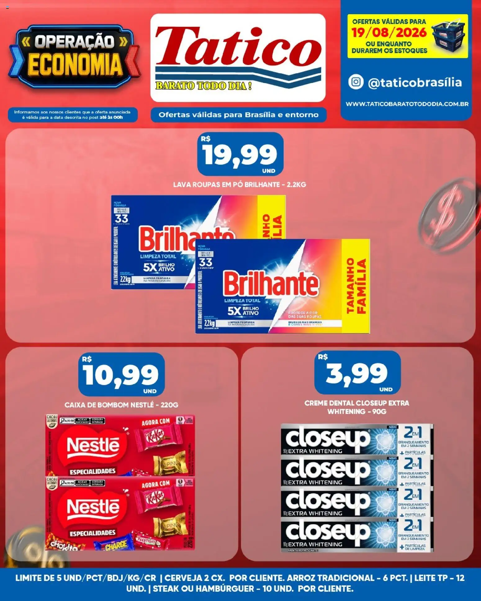 Tatico Folheto - válido de 19/08/2026 | Página: 10 | Produtos: Roupas, Creme, Hambúrguer, Creme dental