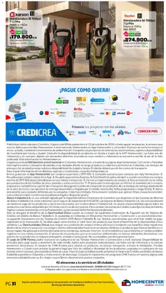 Homecenter catálogo La transformación es imparable -  Vista previa de la revista de la tienda Homecenter valido desde el 08/09/2026 | Página: 31