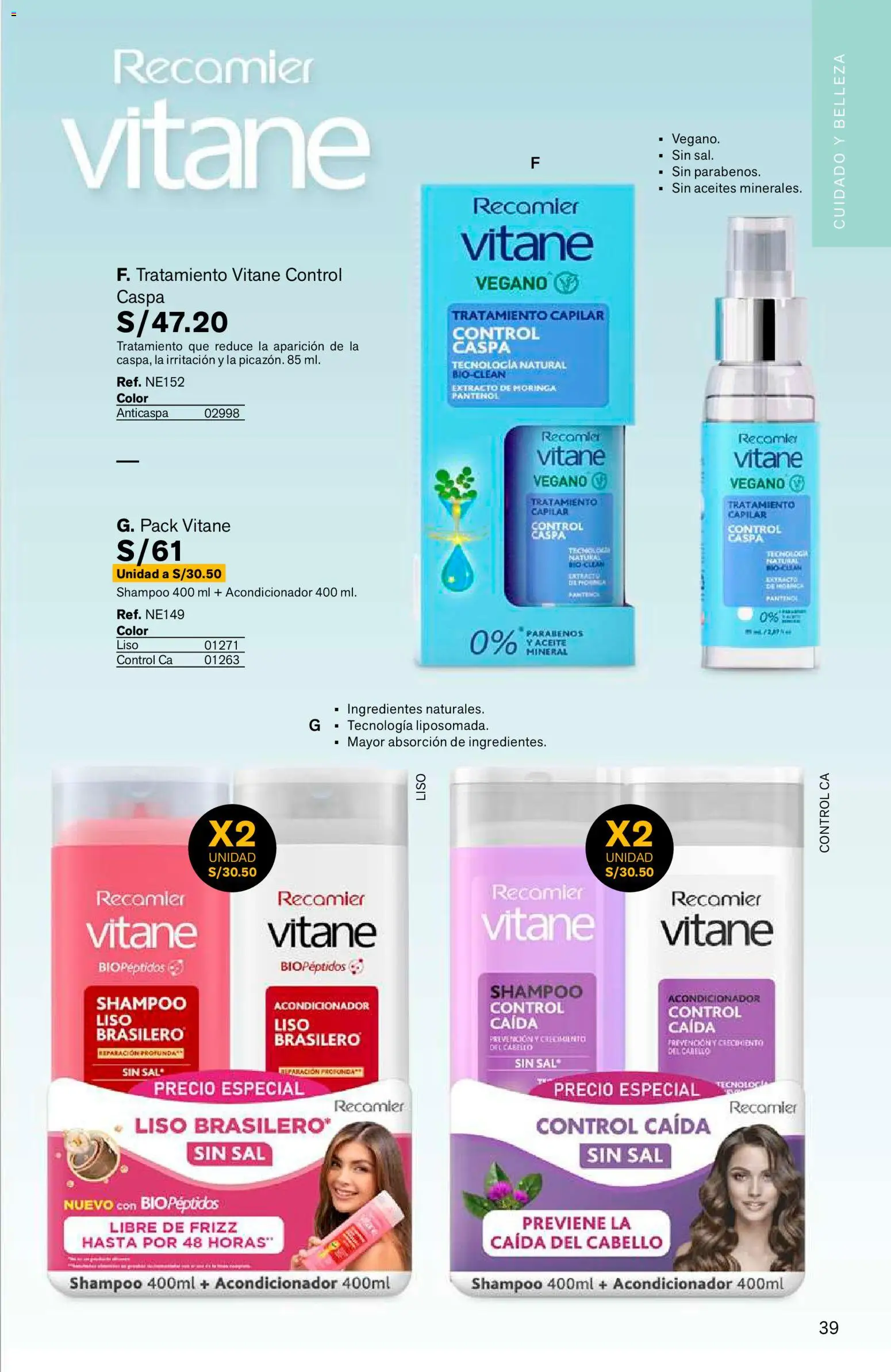 Catálogo Leonisa válido desde 24/08/2026 | Página: 39 | Productos: Acondicionador, Sal, Aceite, Ingredientes