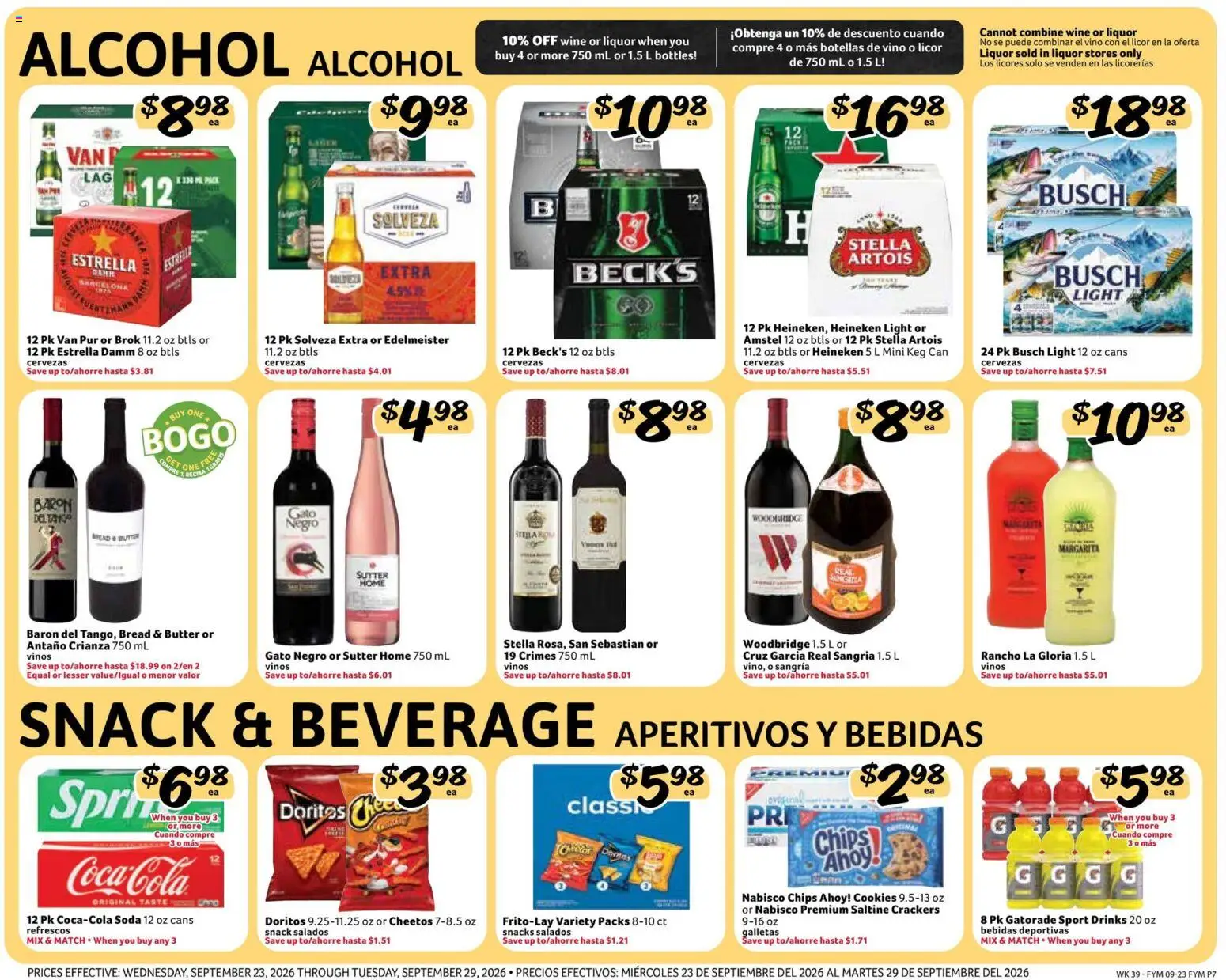 Fresco y Más Weekly Ad - valid from 09/23/2026 | Page: 7 | Products: Crackers, Bread, Alcohol, Cookies