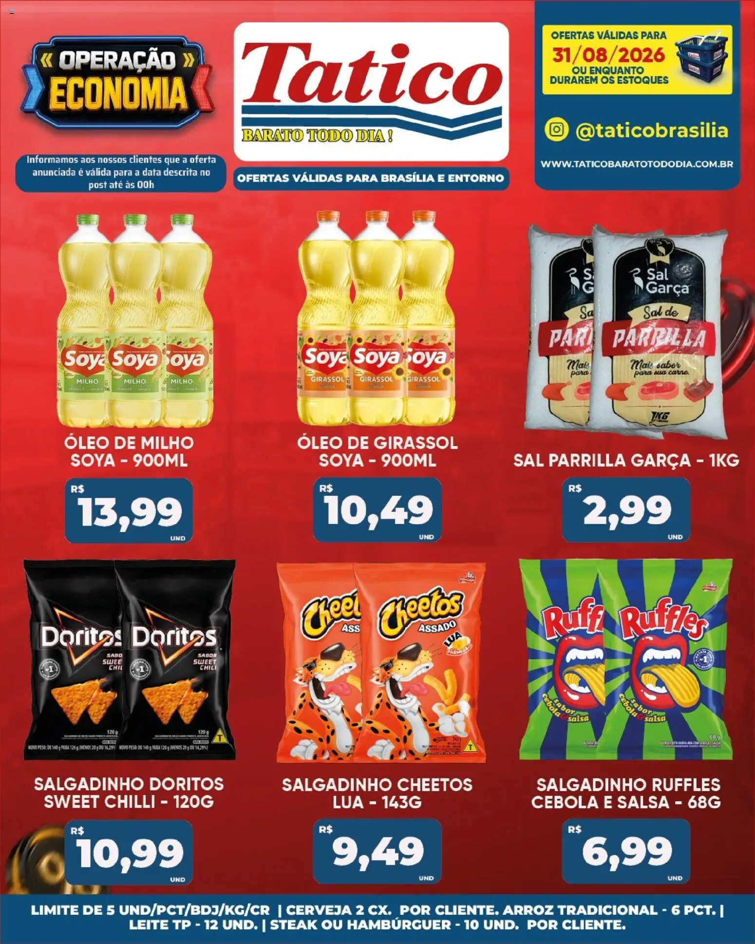 Tatico Folheto - válido de 31/08/2026 | Página: 16 | Produtos: Steak, Leite, Arroz, Milho