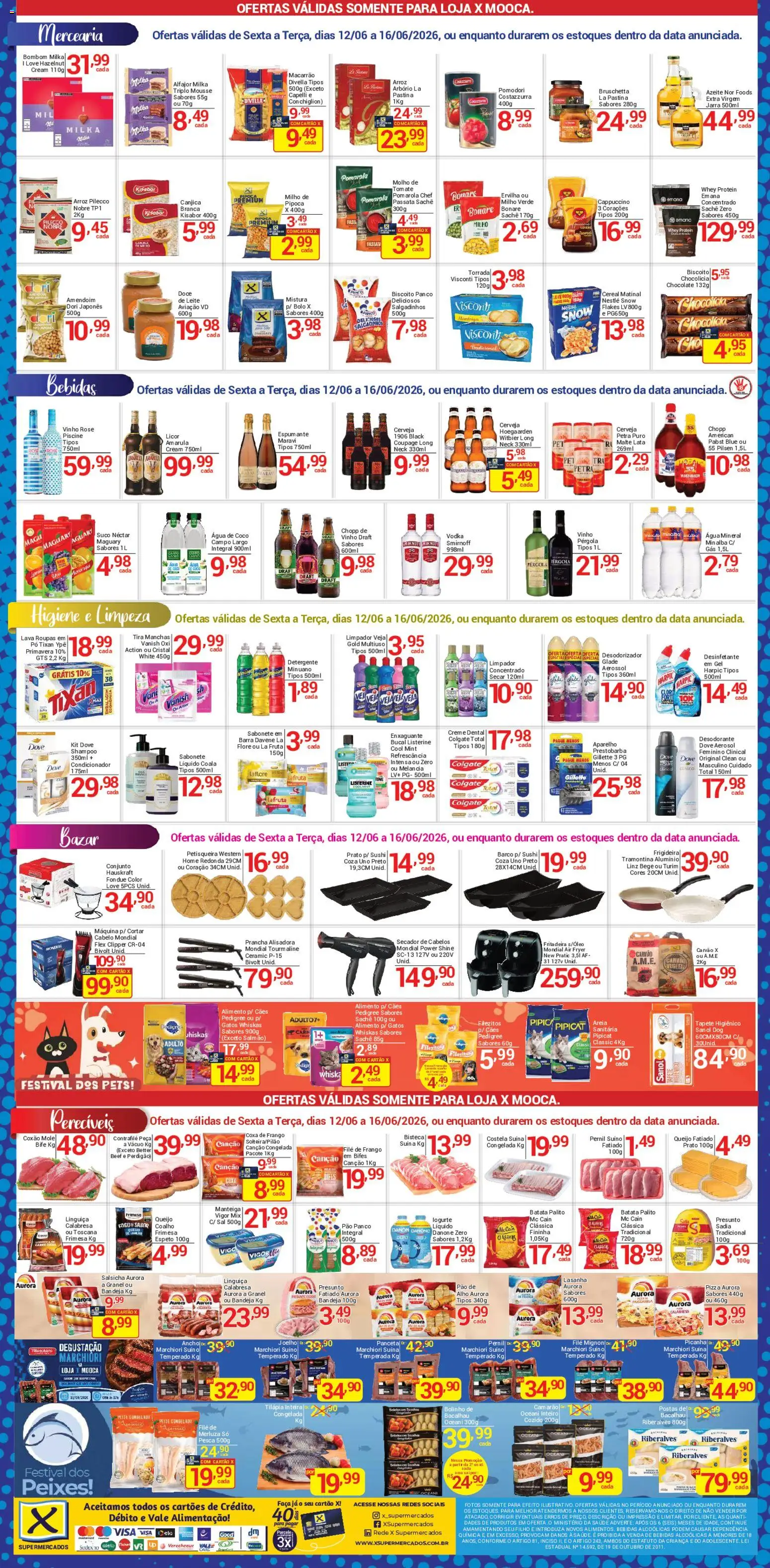 X Supermercados Folheto - válido de 12.06.2026 | Página: 2 | Produtos: Salmão, Picanha, Filé de frango, Bolo